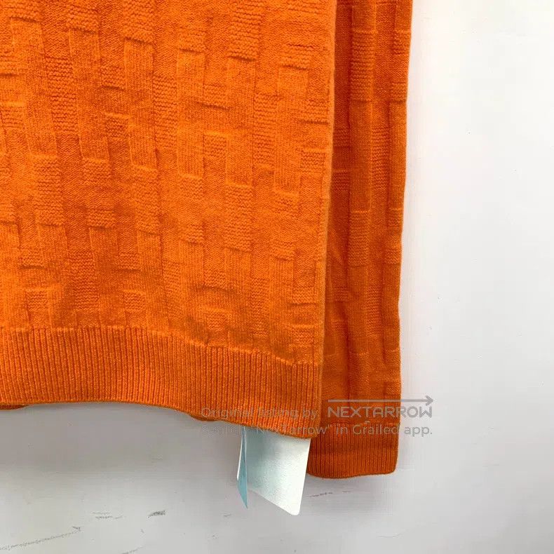 Hermes Hermes Orange Pig Nose Jacquard Full Print Wool V-neck Lon Size XS / US 0-2 / IT 36-38 - 4 Thumbnail