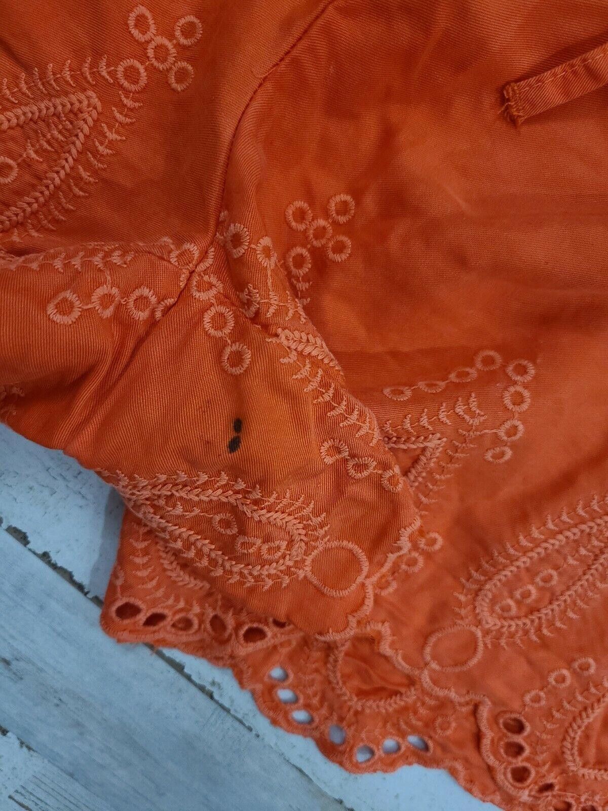 Designer Crown And Ivy Shorts Large Loose Lace Hem Orange Size 36" / US 14 / IT 50 - 3 Thumbnail