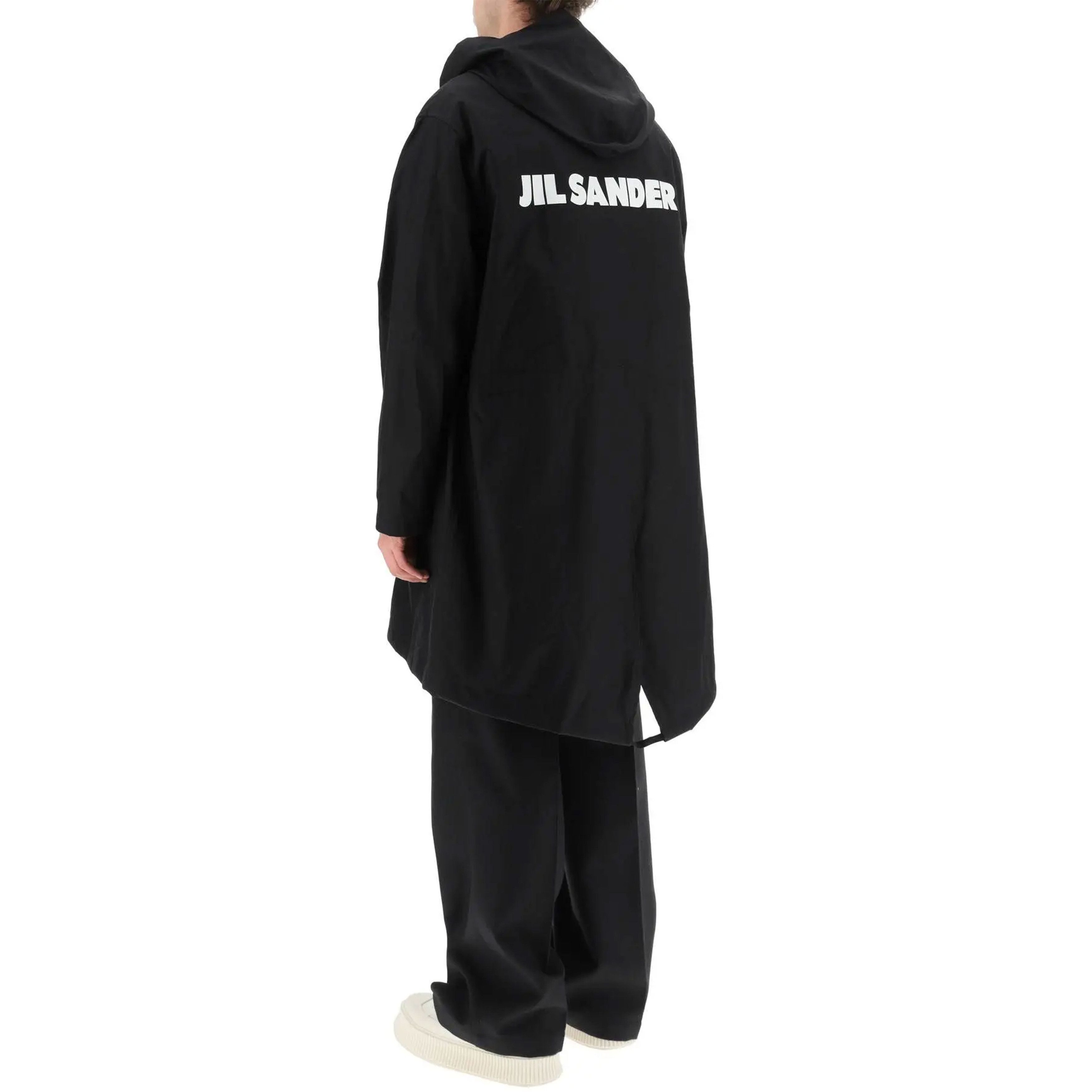 Jil Sander o1s1v1n0724 Cotton Logo Parka in Black Size US S / EU 44-46 / 1 - 3 Thumbnail