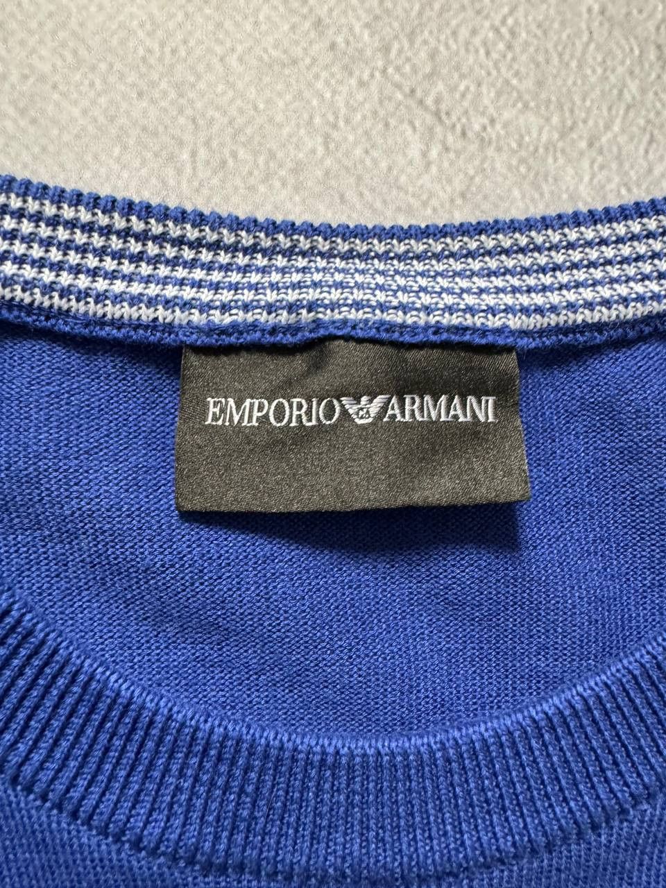 Emporio Armani Vintage Emporio Armani Blue Sweater Pullover Size US XXL / EU 58 / 5 - 7 Thumbnail