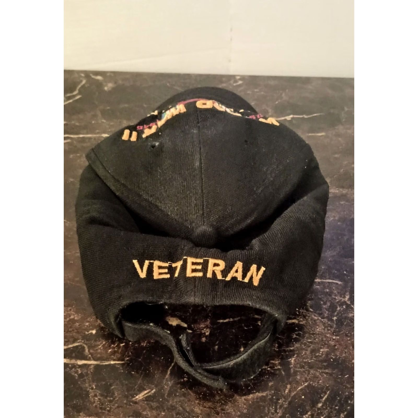 Santoni VINTAGE WW2 Veteran Santo Snapback Trucker Hat One Size Black Mens Size ONE SIZE - 5 Thumbnail