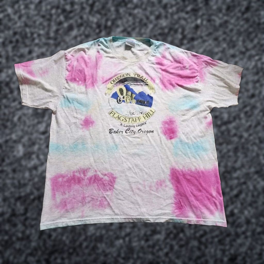 Vintage VINTAGE MENS XL BAKER CITY OREGON TIE DYE T SHIRT GRAY DISTRESSED Size US XL / EU 56 / 4 - 1 Thumbnail