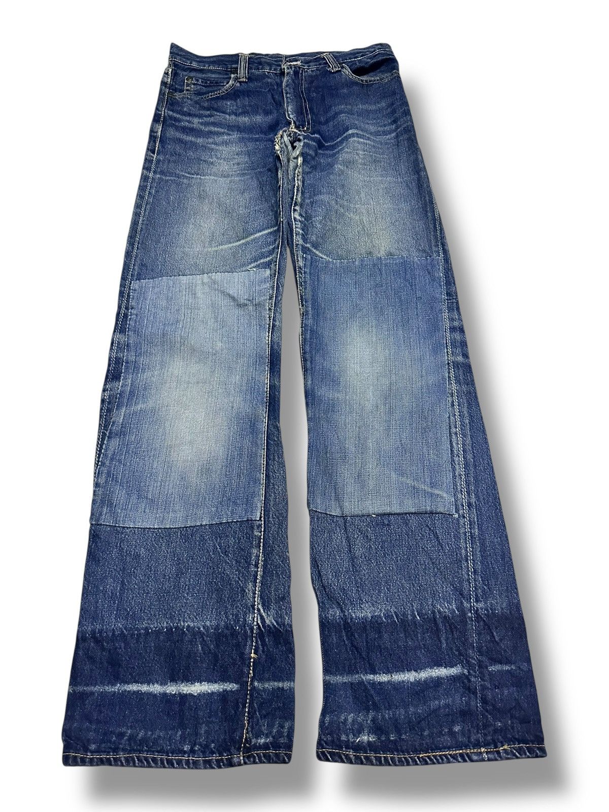 Edwin Edwin Vintage Patches Knee Wideleg Style Faded Wash Size US 30 / EU 46 - 1 Thumbnail