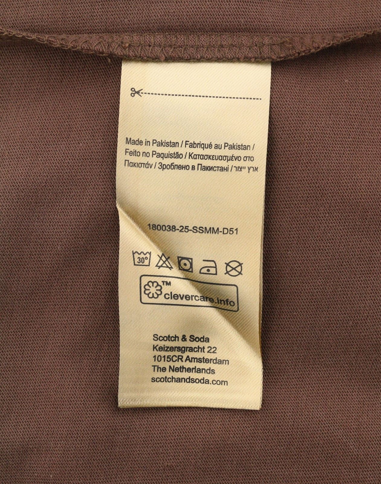 Scotch & Soda M Brown Embroidered Logo Crew Tricot Short Sleeve 91044 Size US M / EU 48-50 / 2 - 7 Thumbnail