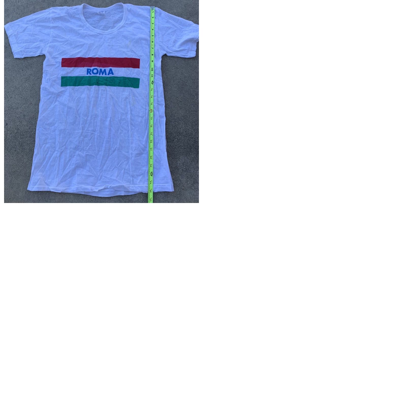 Vintage VINTAGE Roma T-Shirt Short Sleeve White 100% Cotton XL Mens Italy Rome Single Stich Thin 5 Stars On It Size US XL / EU 56 / 4 - 9 Thumbnail