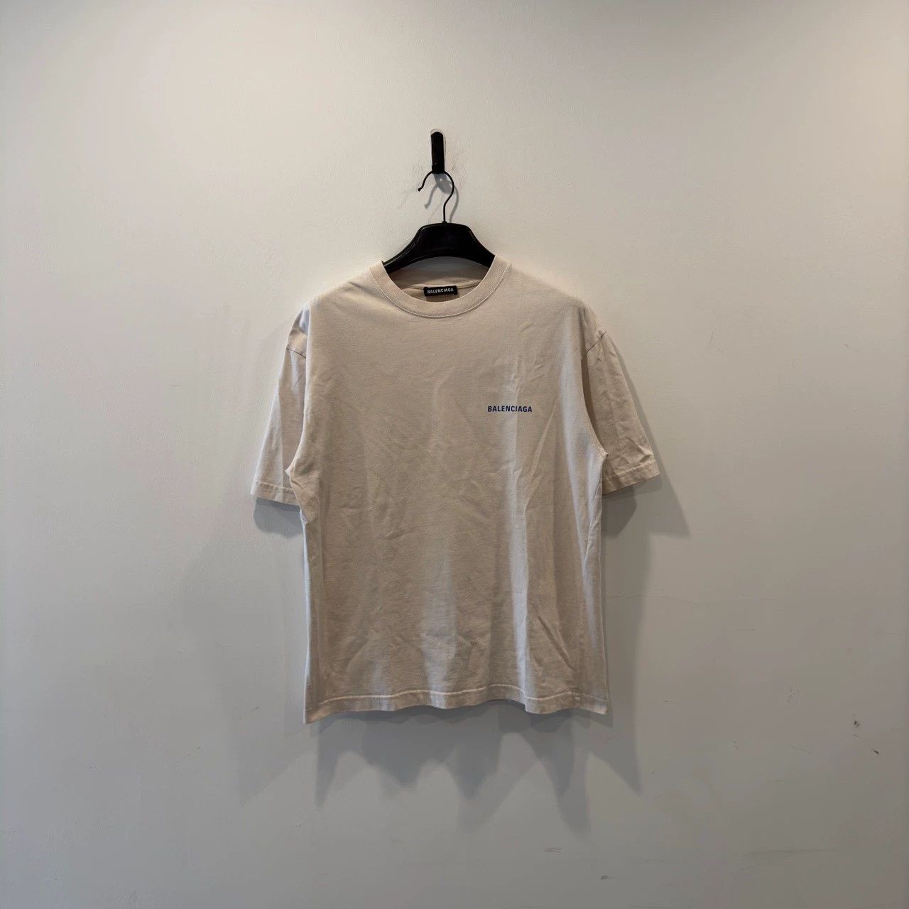Balenciaga Balenciaga Milk White Blue Front and Rear Logo Short Sleeve Size US XS / EU 42 / 0 - 1 Thumbnail