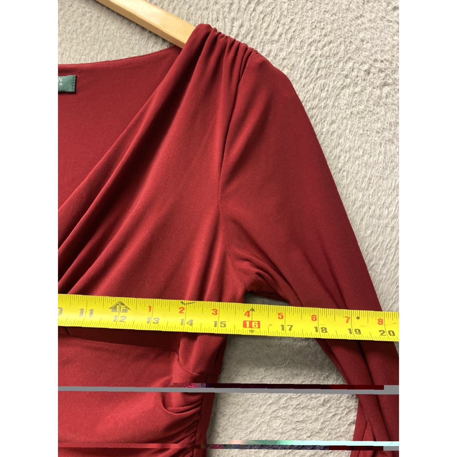 Ralph Lauren Ralph Lauren Dress 4P Stretch Wrap Top Ruched Waist Red Professional 158-14 Size S / US 4 / IT 40 - 3 Thumbnail