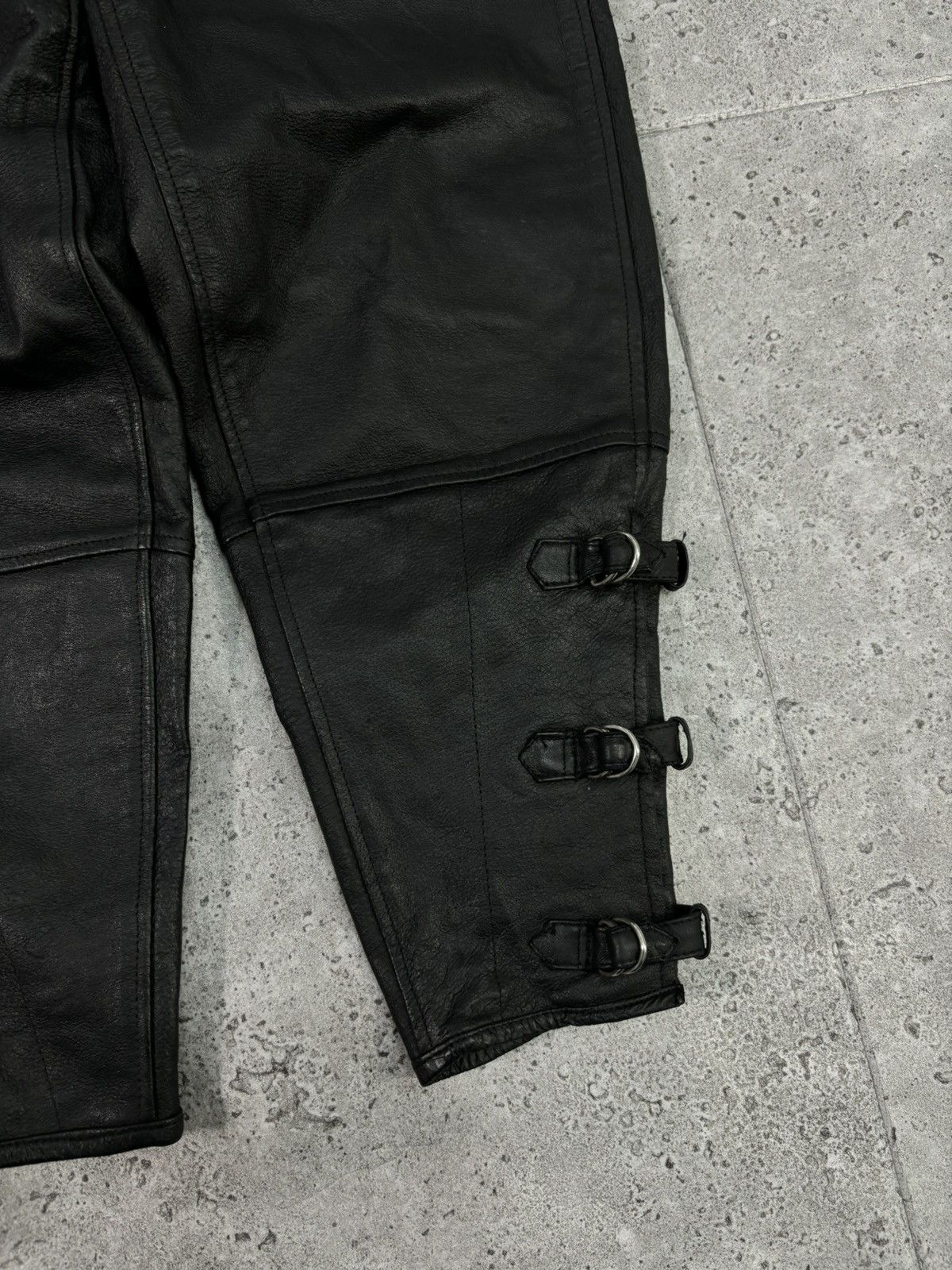 Japanese Brand × Vintage 2000s Swag Opium Avant Garde Japanese Leather Pants Moto Y2K Size US 34 / EU 50 - 5 Thumbnail