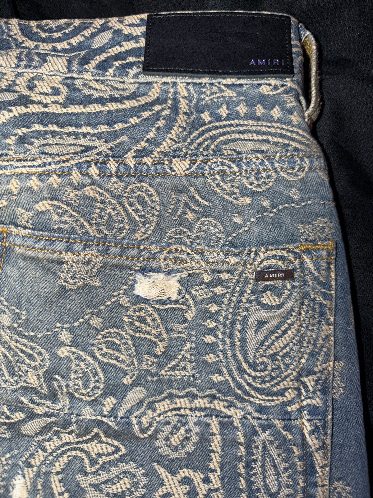 Amiri Amiri Bandana Jacquard Straight Leg Jeans Size US 31 - 10 Thumbnail