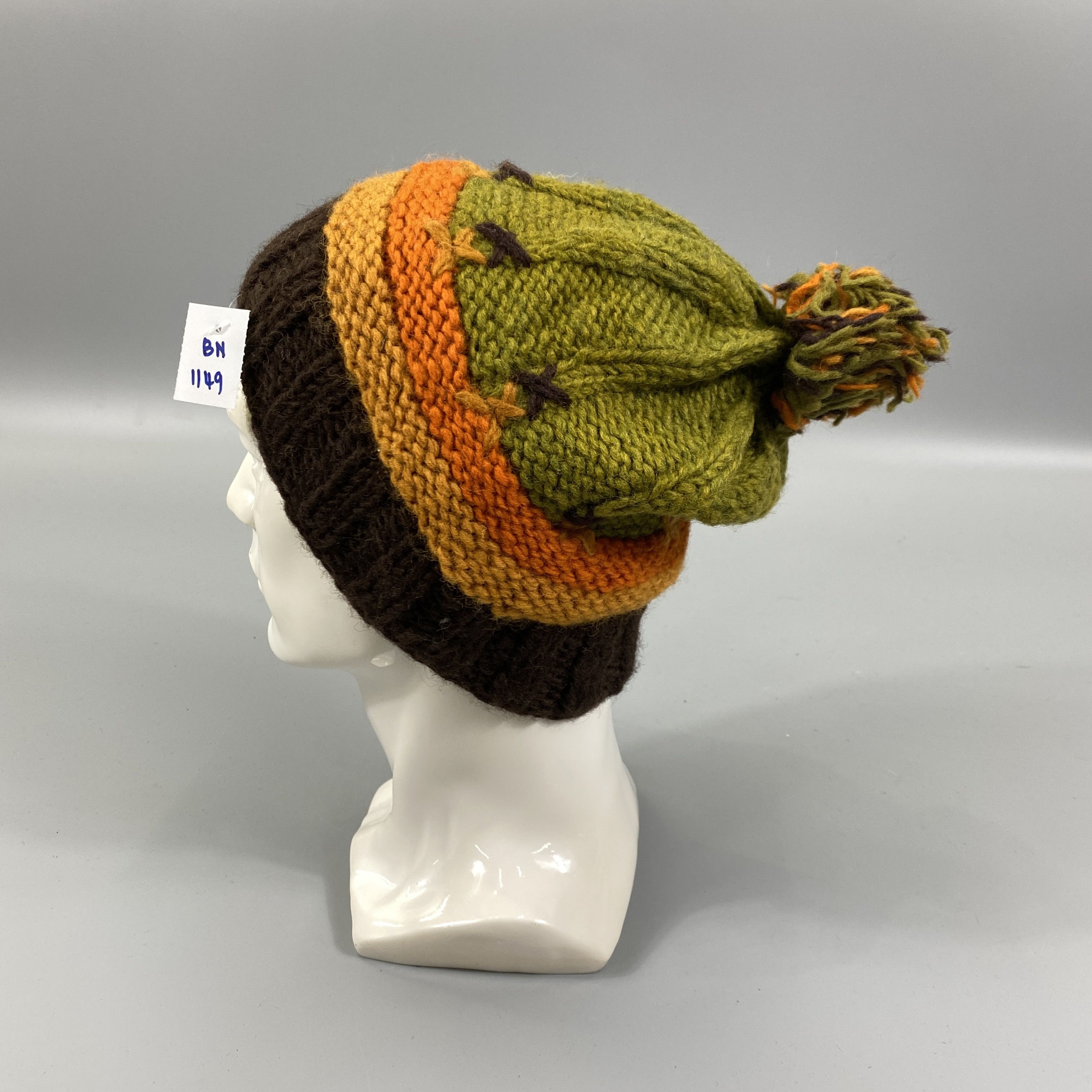 Japanese Brand Knit Four Layer Color Beanie Hats -BN1149 Size ONE SIZE - 1 Thumbnail