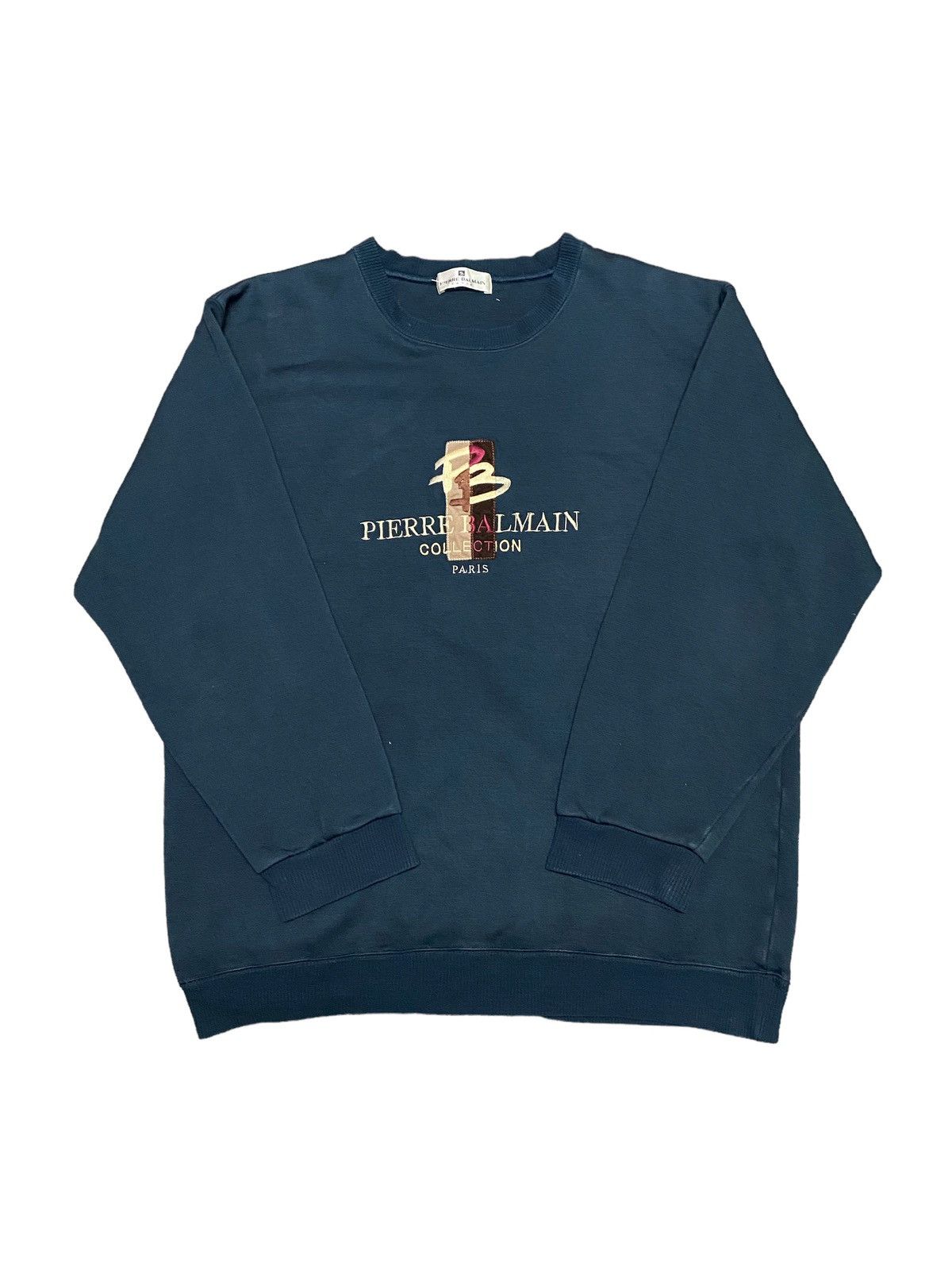 Pierre Balmain × Vintage Vintage Pierre Balmain Paris Embroided logo Sweatshirt Size US L / EU 52-54 / 3 - 1 Thumbnail