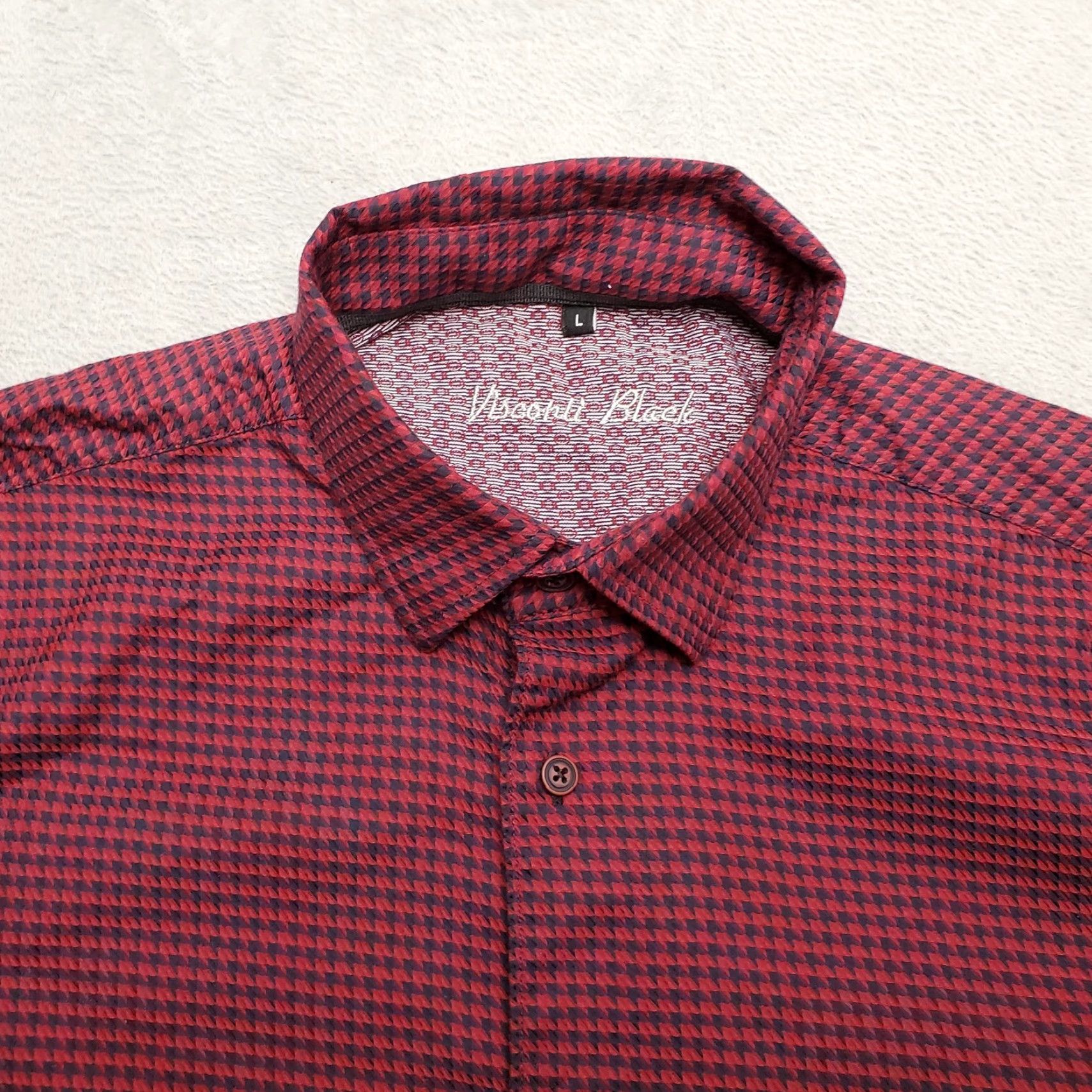 Vintage VINTAGE Visconti Black Shirt Mens Large Red Herringbone Long Sleeve 100% Cotton Casual Size US L / EU 52-54 / 3 - 3 Thumbnail