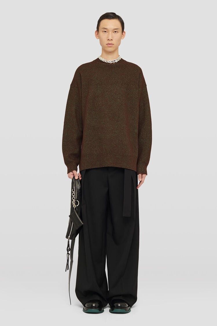 Jil Sander o1mt1gz1125 Crewneck Sweater in Dark Brown Size US S / EU 44-46 / 1 - 2 Thumbnail