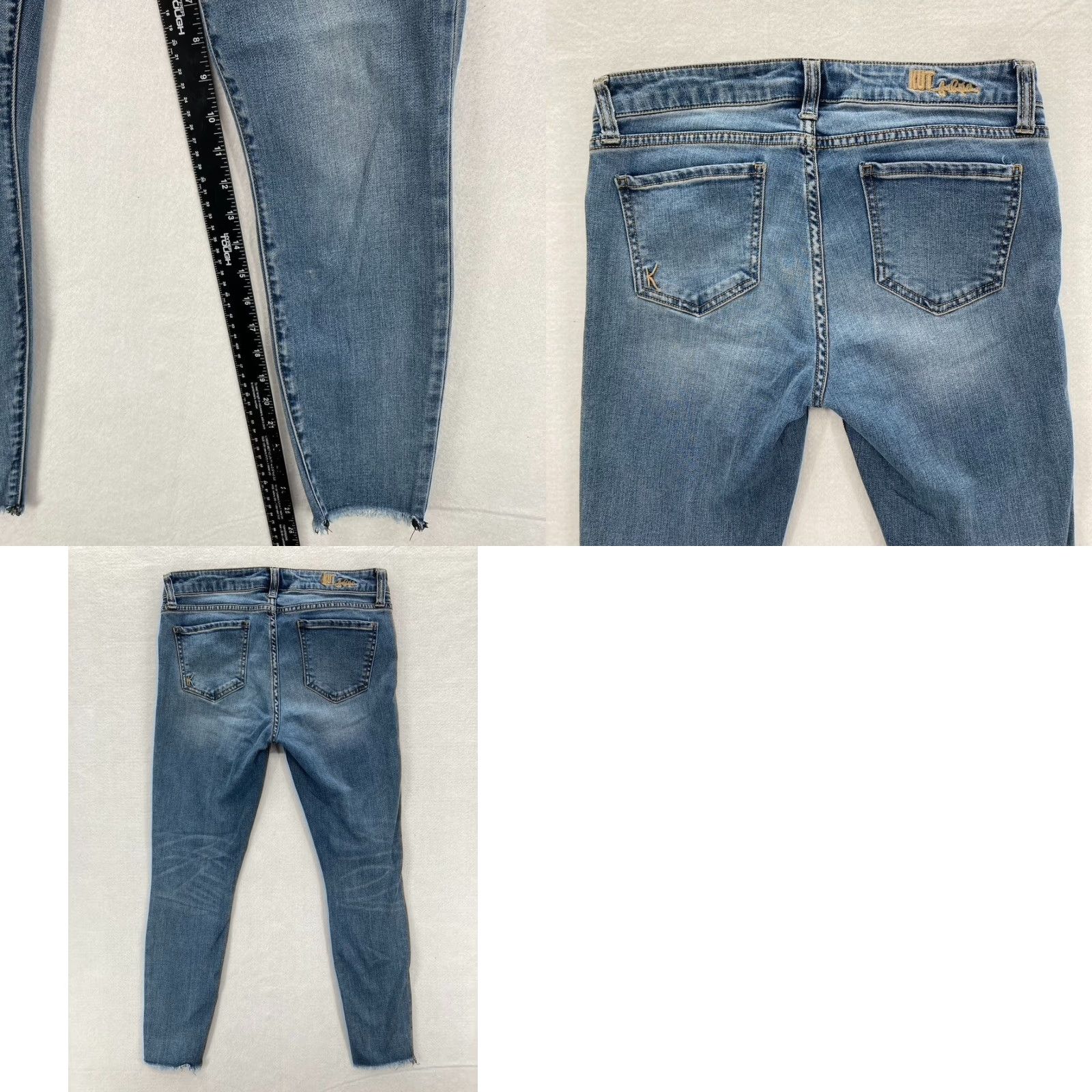 Vintage KUT from the Kloth Womens Size 8 Denim Skinny Jeans Distressed Medium Wash Blue Cotton Blend Stretch Jeans Womens 8 Size 30" / US 8 / IT 44 - 8 Thumbnail