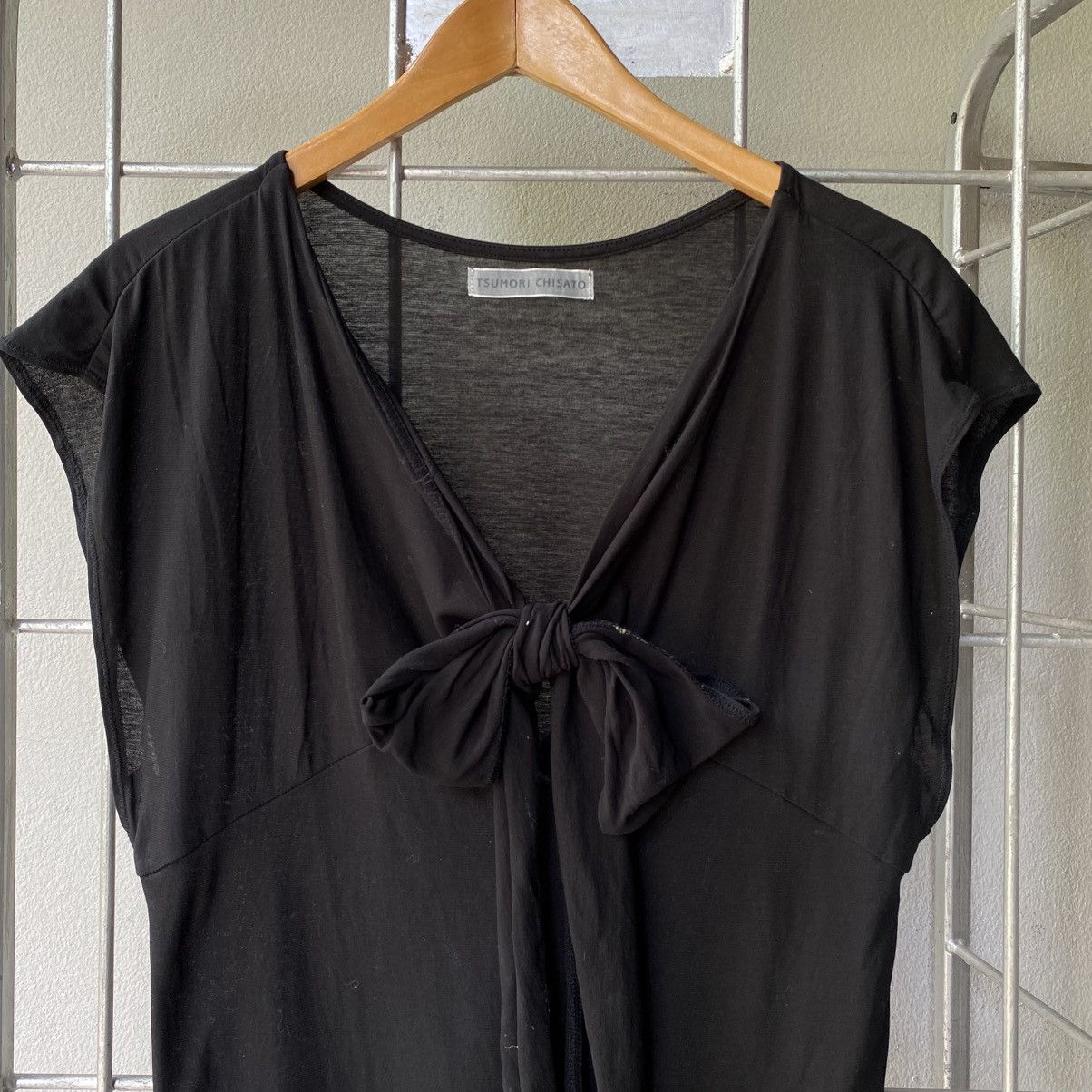 Tsumori Chisato TSUMORI CHISATO Black Butterfly Shoulder V-Neck Top Bow Tie Size XS / US 0-2 / IT 36-38 - 7 Thumbnail