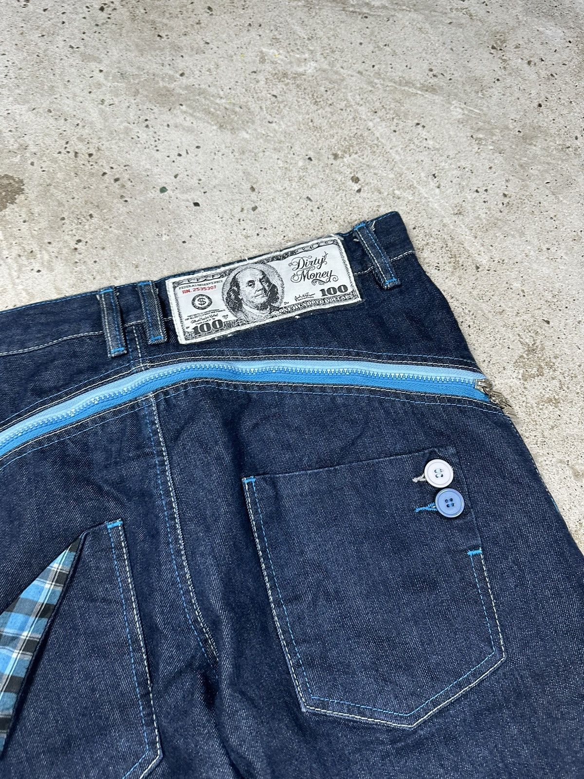 JNCO × Vintage Vintage Y2K Dirty Money Baggy Denim Pants Jeans Size US 34 / EU 50 - 9 Thumbnail