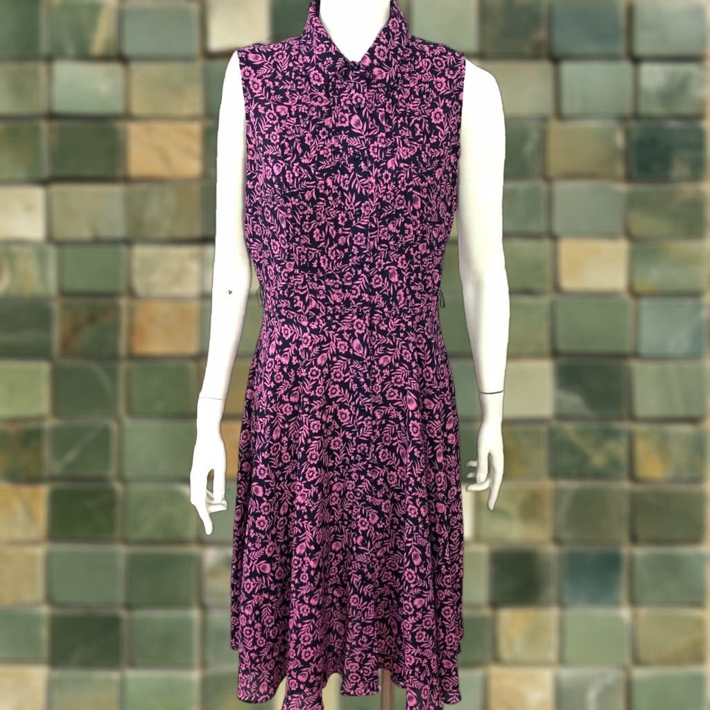 Nanette Lepore Nanette Lepore A-Line Pleated Women's 4 Knee Length Button Dress Floral MINT Pink Sleeveless Collared Vintage? No Size S / US 4 / IT 40 - 1 Thumbnail