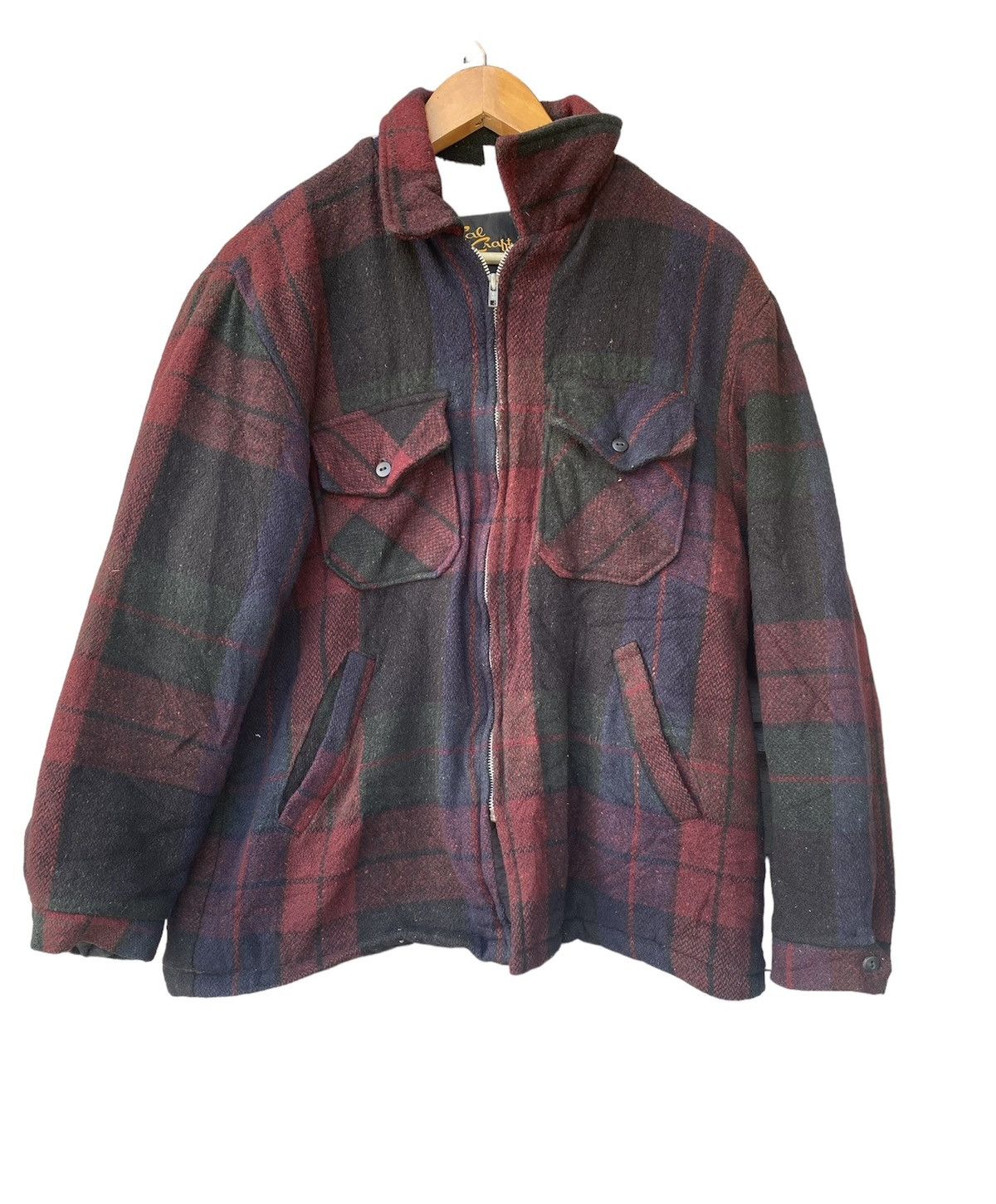 Vintage Vintage 90’s Cal Craft Plaid Sherpa wool Jacket Size US L / EU 52-54 / 3 - 1 Thumbnail
