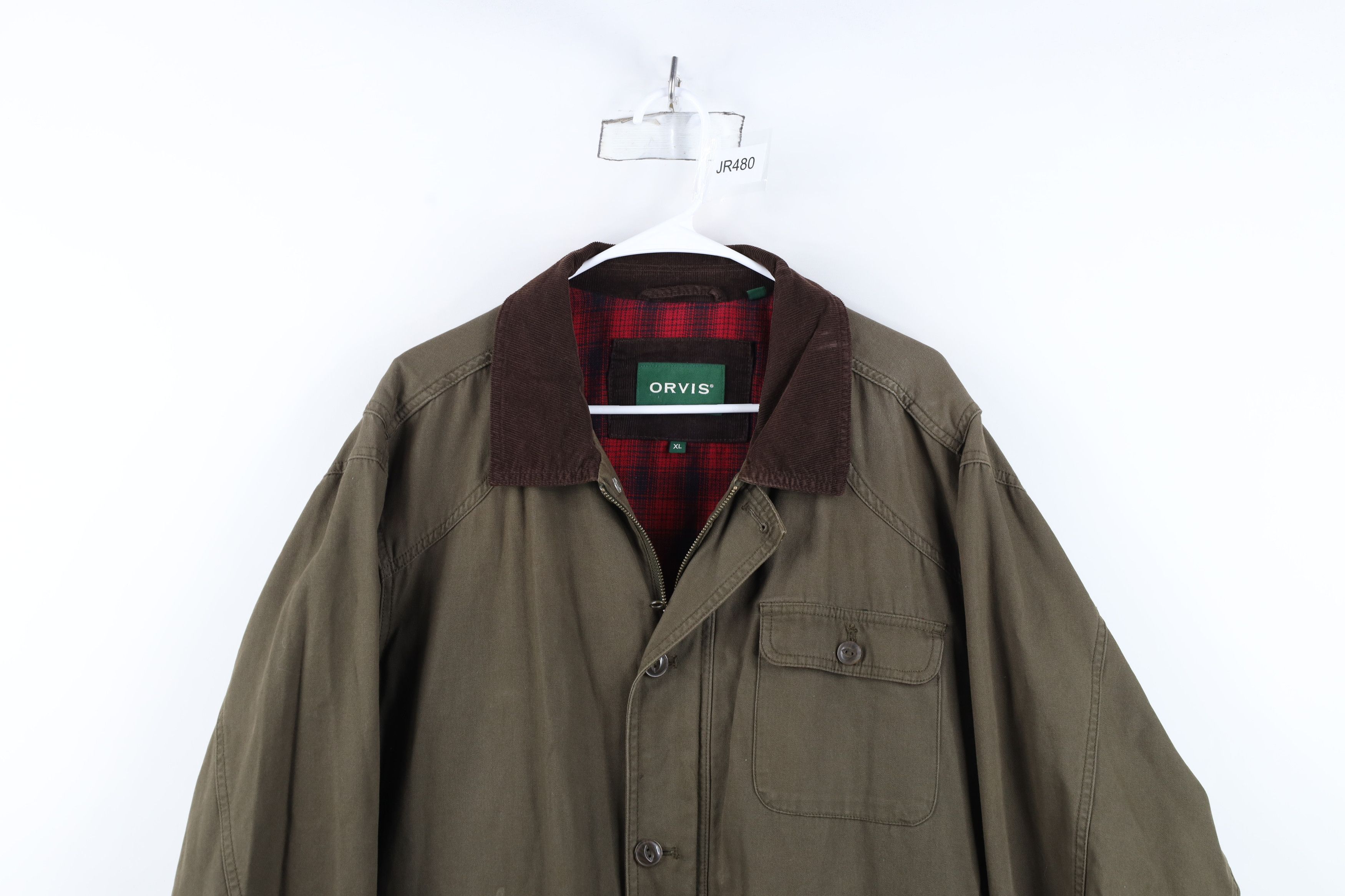 Orvis Vintage Orvis Flannel Lined Chore Barn Jacket Green Cotton Size US XL / EU 56 / 4 - 2 Thumbnail