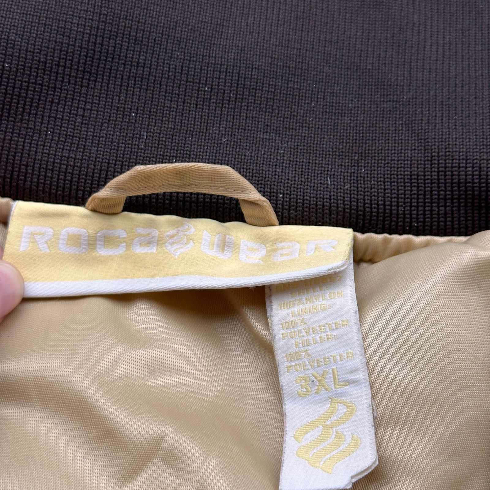 Rocawear Rocawear Nylon Gold Bomber Varsity Full Zip Jacket Mens 3XL Size US XXL / EU 58 / 5 - 2 Thumbnail