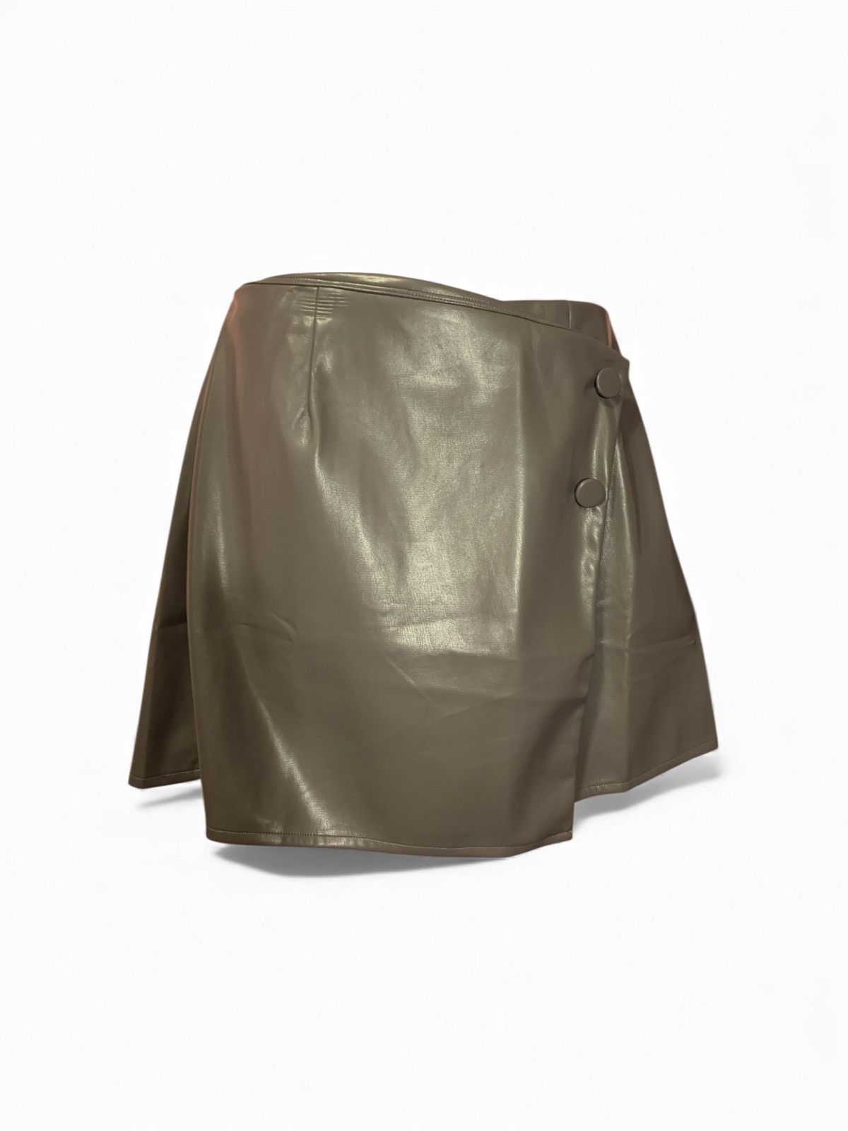 Other Gray Faux Leather Mini Skirt (item#10079) Size 32" / US 10 / IT 46 - 1 Thumbnail