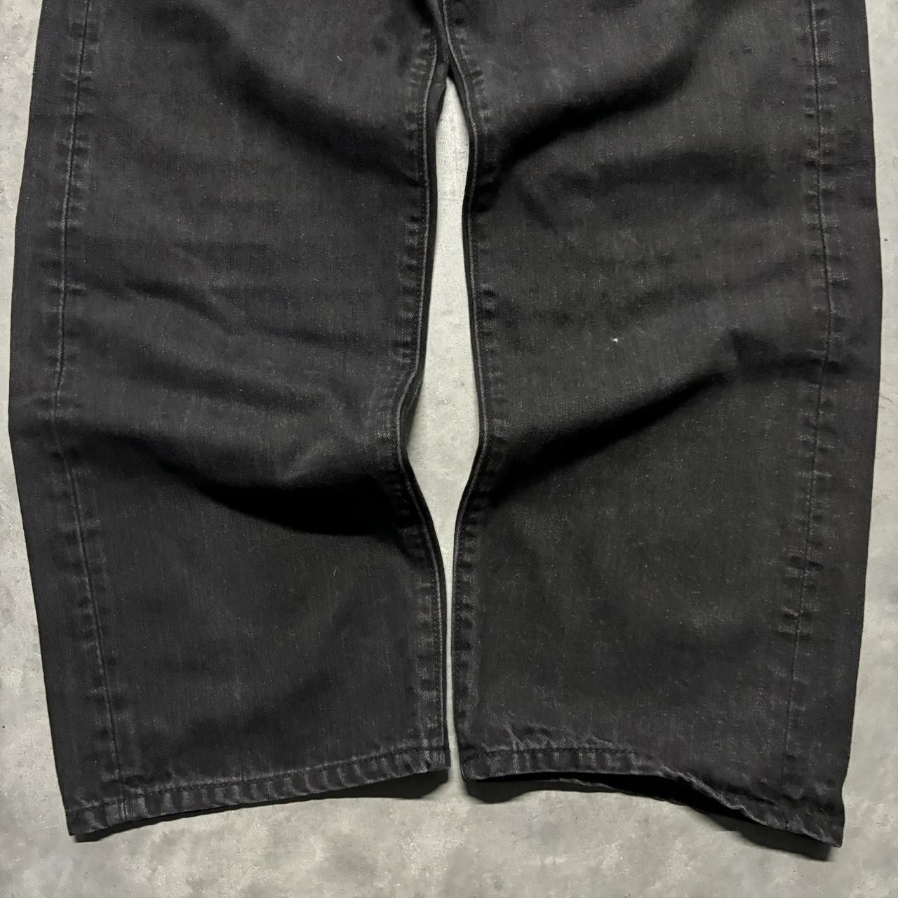 Japanese Brand × Vintage Crazy Vintage Y2K/2000s Grunge Solid Black Skater Denim Jeans! Size US 38 / EU 54 - 6 Thumbnail