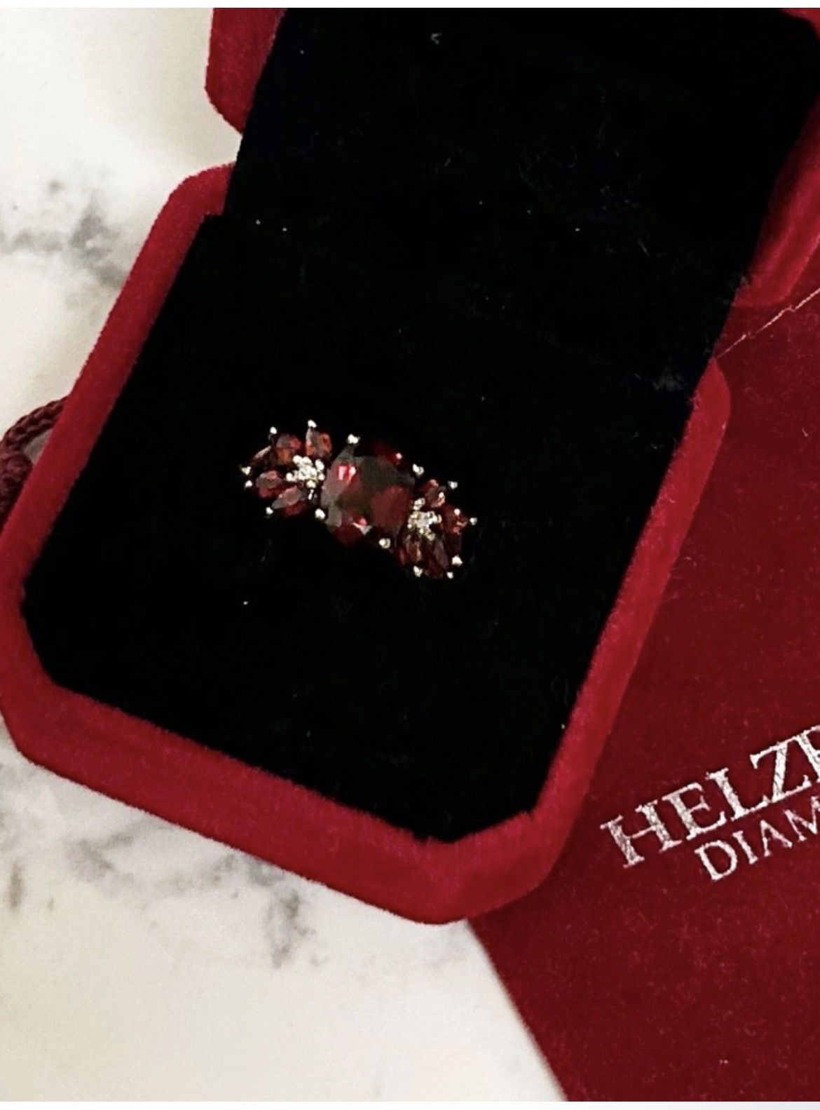 Other Authentic Vintage 14kt Yellow Gold Garnet and Diamond Ring Size ONE SIZE - 7 Thumbnail