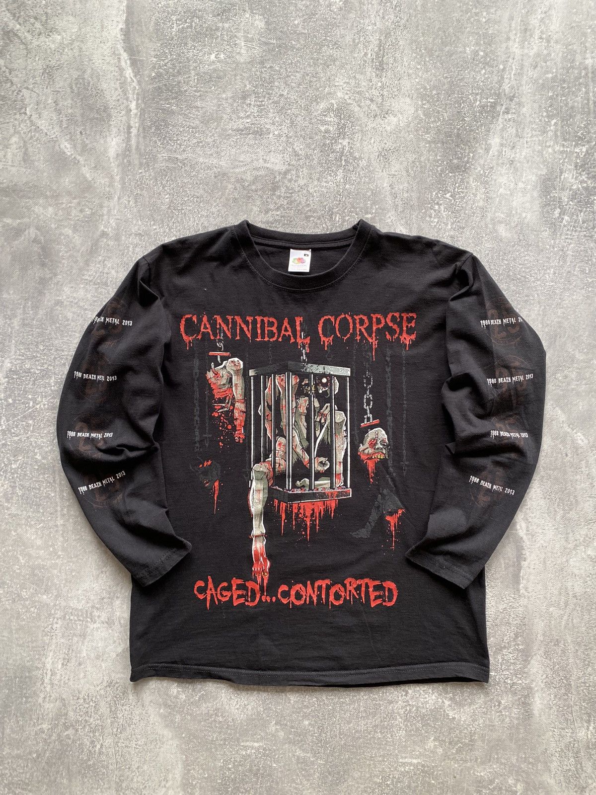 Band Tees Vintage Cannibal Corpse Caged Contorted Long Sleeve Tee Rare Size US M / EU 48-50 / 2 - 1 Thumbnail