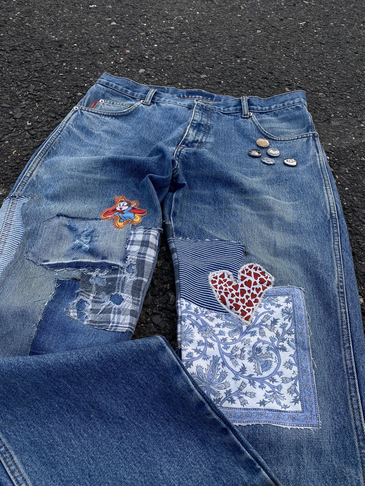 Kapital × Undercover × Vintage Vintage Kapital Inspired Baggy Denim Saschiko Patchwork Size US 34 / EU 50 - 2 Thumbnail
