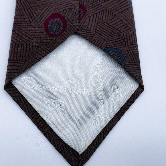 Oscar De La Renta Vintage Oscar de la Renta Geometric Patterned Tie Size ONE SIZE - 8 Thumbnail