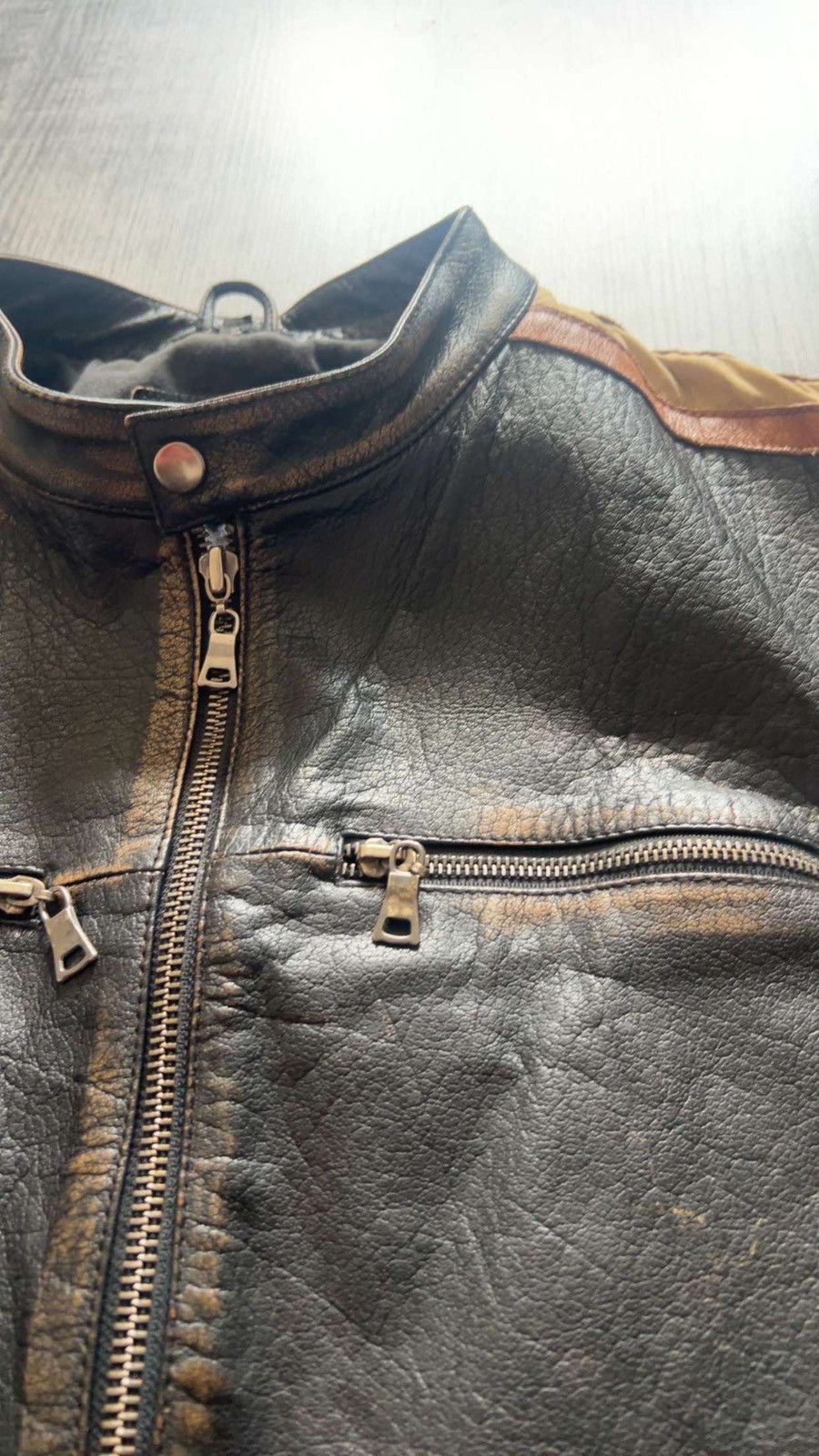 Vintage Vintage leather biker jacket Size US XL / EU 56 / 4 - 4 Thumbnail