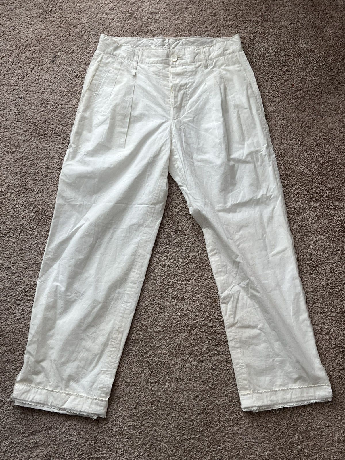 Takahiromiyashita The Soloist. TAKAHIROMIYASHITAthesoloist Cotton White Pants Size US 30 / EU 46 - 1 Thumbnail
