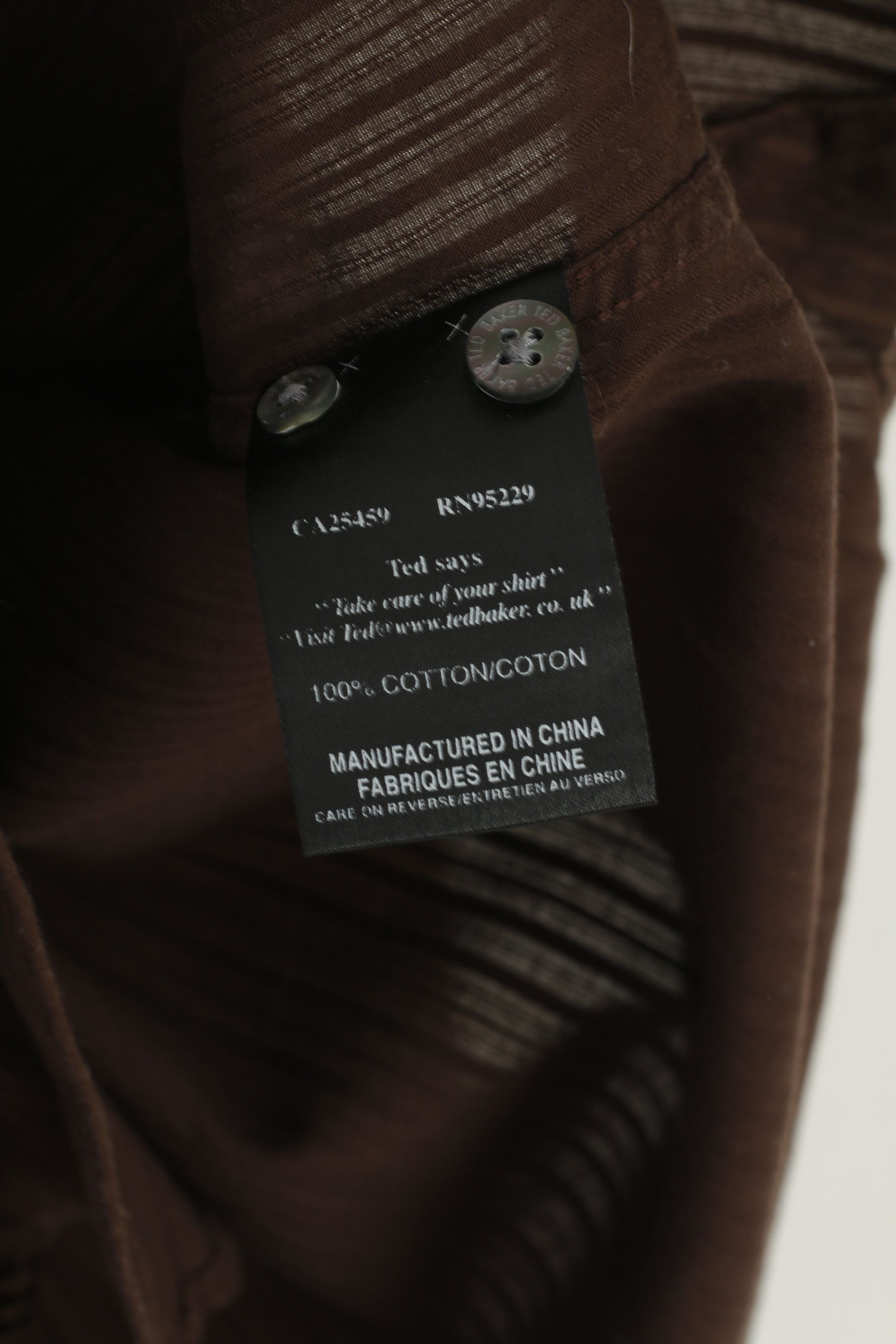 Ted Baker Ted Baker London Men 6 XL Casual Shirt Brown Shiny 6405 Size US XL / EU 56 / 4 - 4 Thumbnail