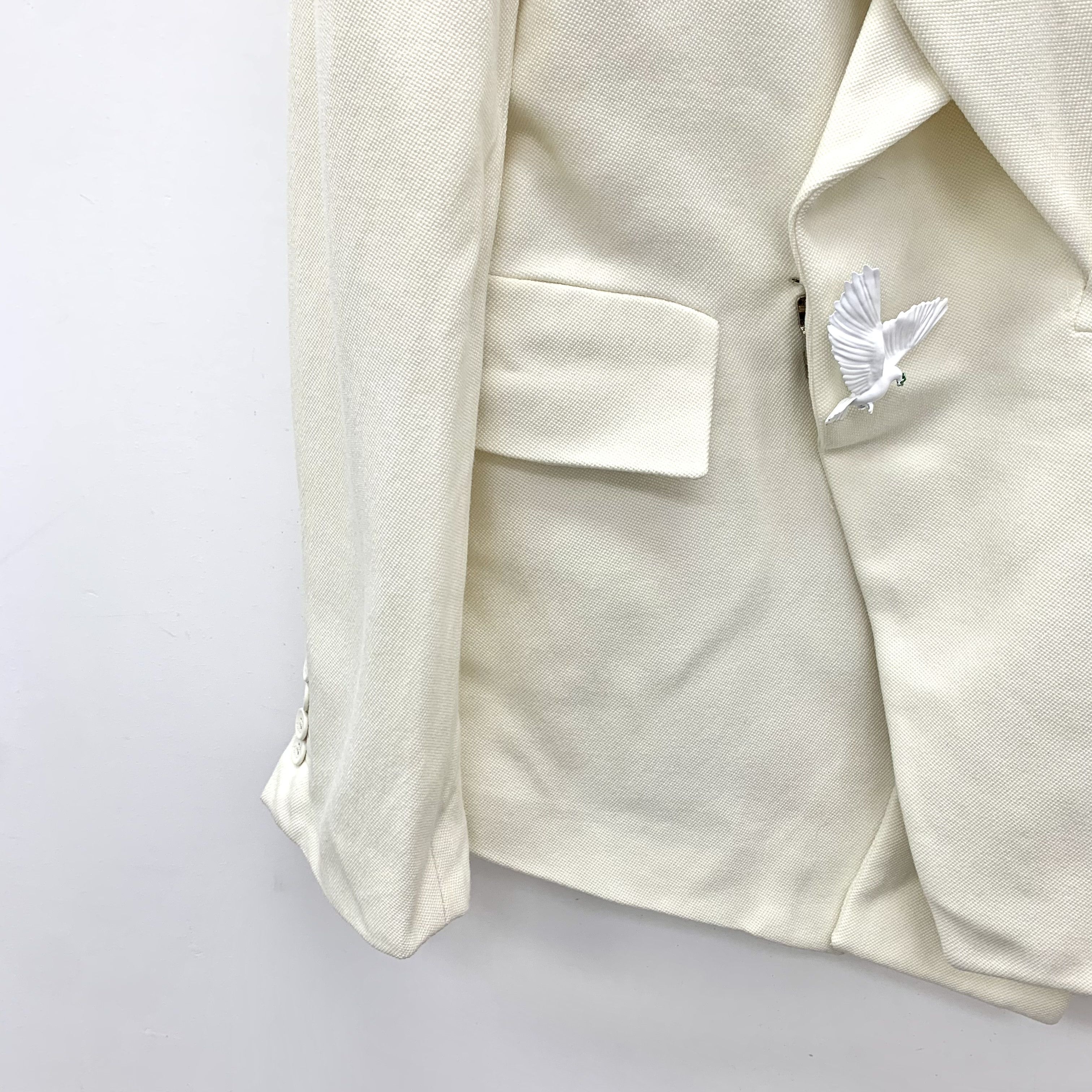 Louis Vuitton Louis Vuitton Off-White Peace Dove Wool Blazer Size 44R - 9 Thumbnail
