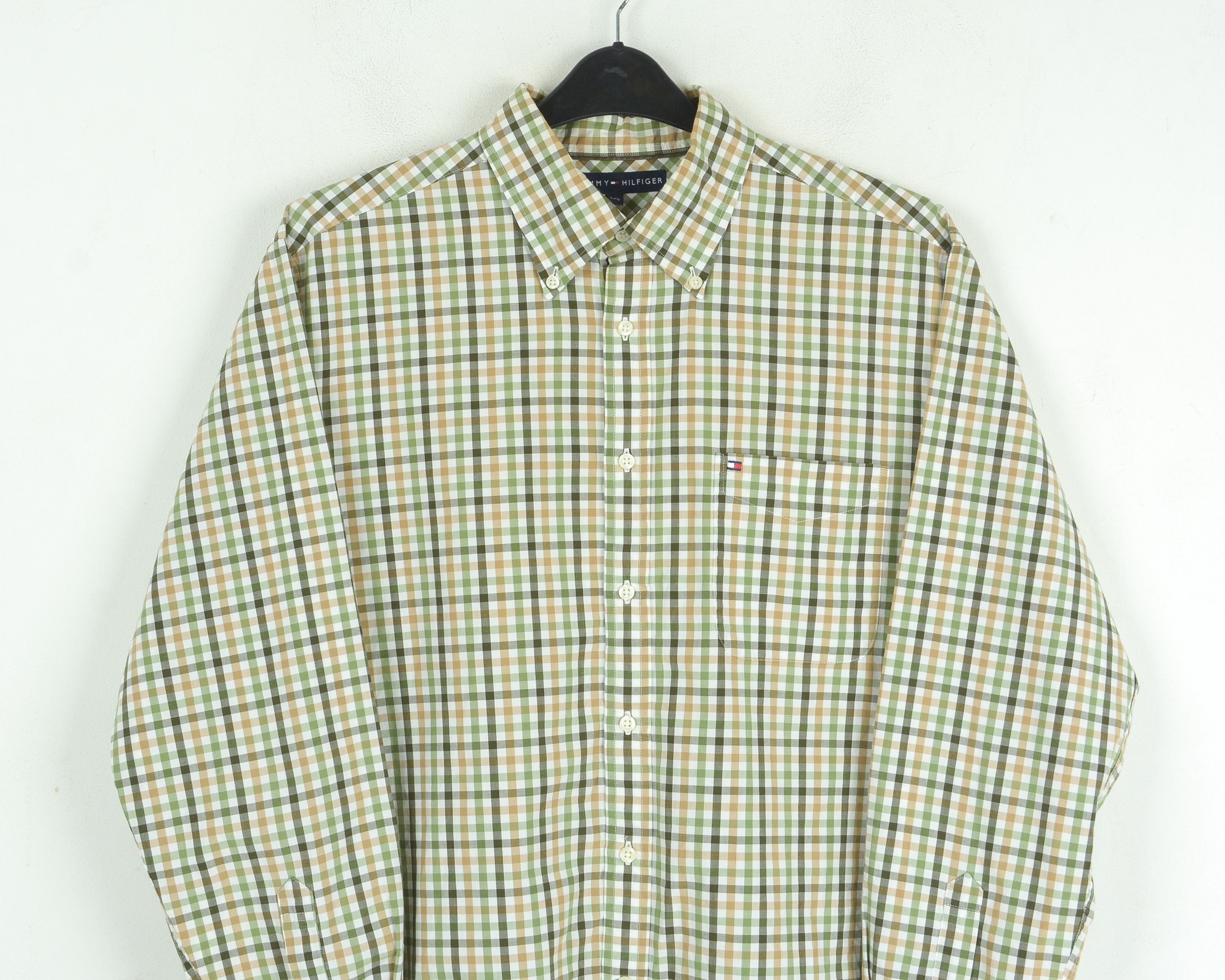 Tommy Hilfiger L Cotton Casual Shirt Check Plaid Tartan Retro Long Sleeve Size US L / EU 52-54 / 3 - 9 Thumbnail