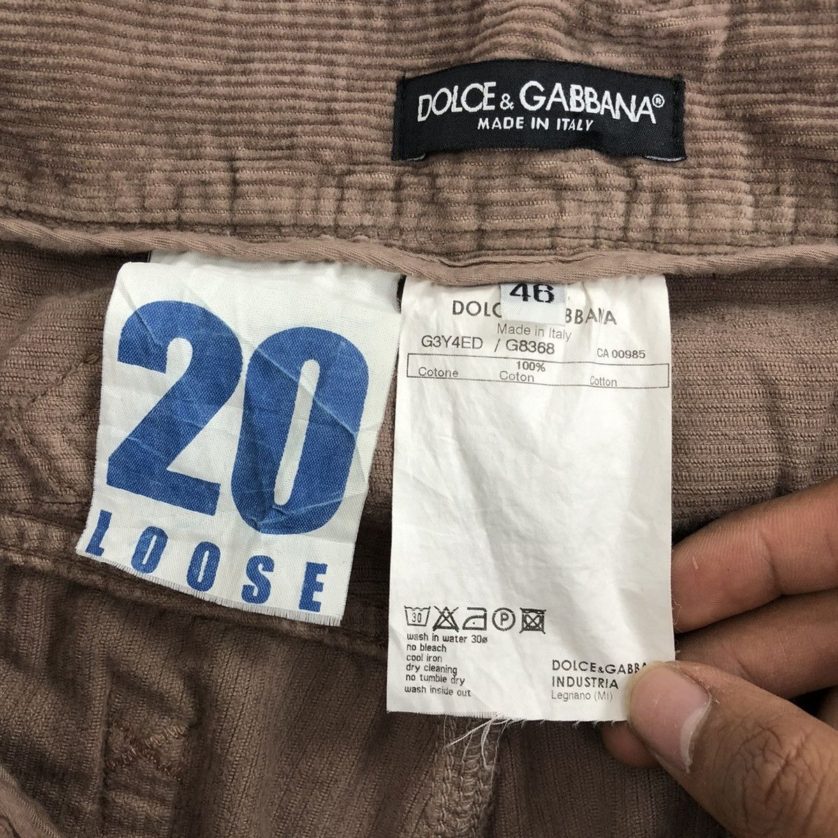 Designer × Dolce & Gabbana × Vintage Vintage Dolce & Gabbana 20 Loose Corduroy Distressed Pants Size US 32 / EU 48 - 11 Thumbnail