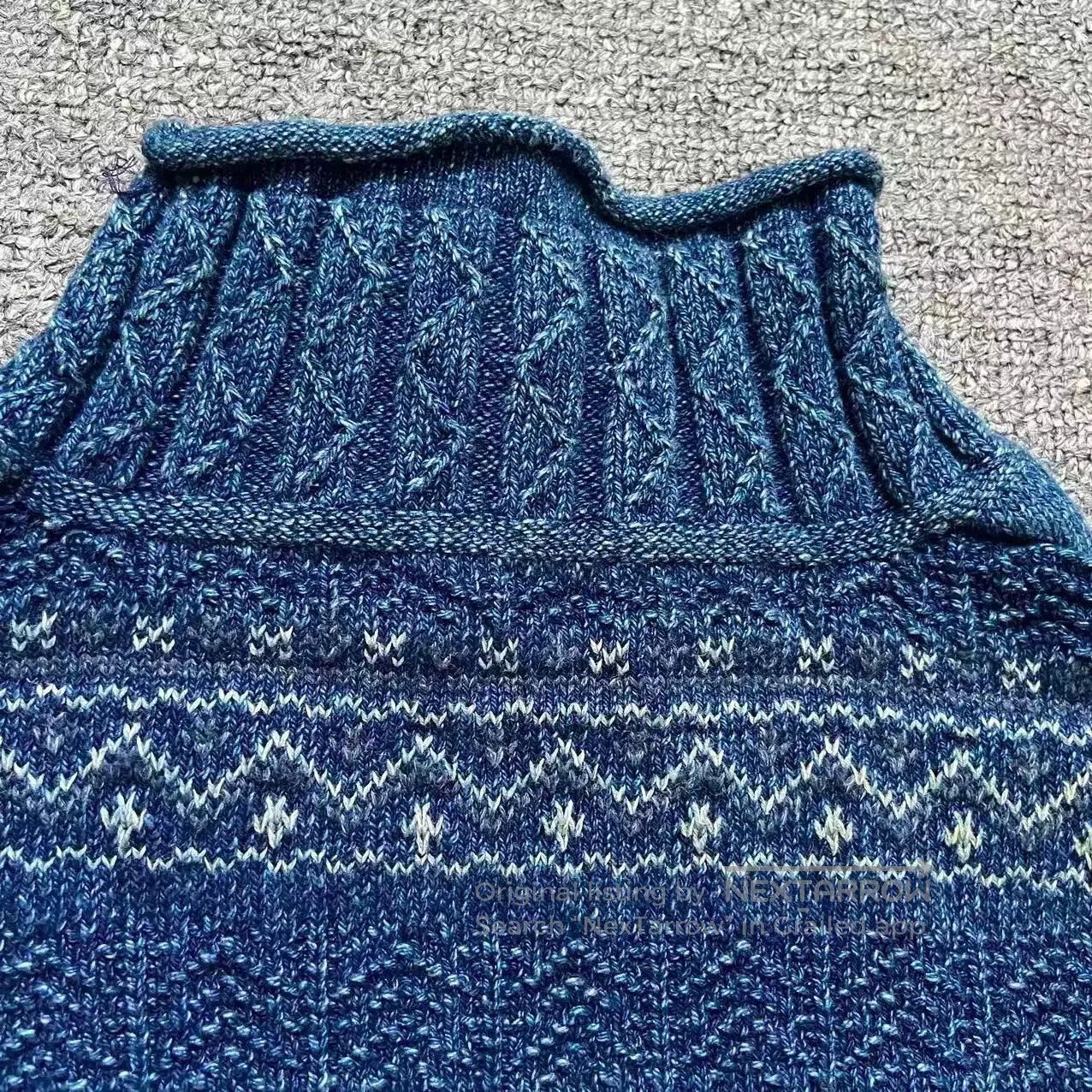 RRL Ralph Lauren RRL American Vintage Indigo Fair Isle Cotton. Size US M / EU 48-50 / 2 - 4 Thumbnail