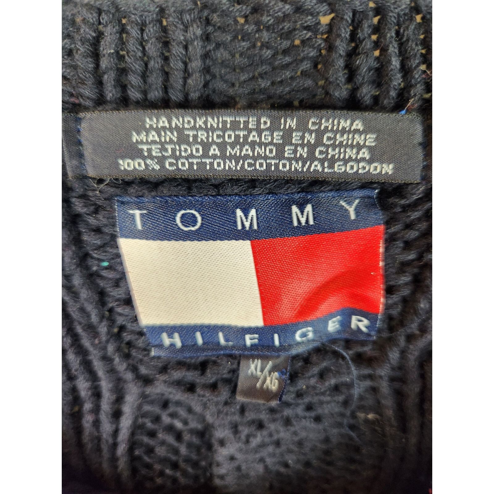 Tommy Hilfiger Vintage Tommy Hilfiger USA Stars Cable Knit Sweater men's XL Size US XL / EU 56 / 4 - 3 Thumbnail