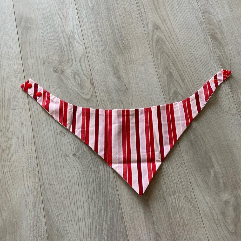 Designer Red Stripe and Letter Dog Bandana Size ONE SIZE - 5 Thumbnail