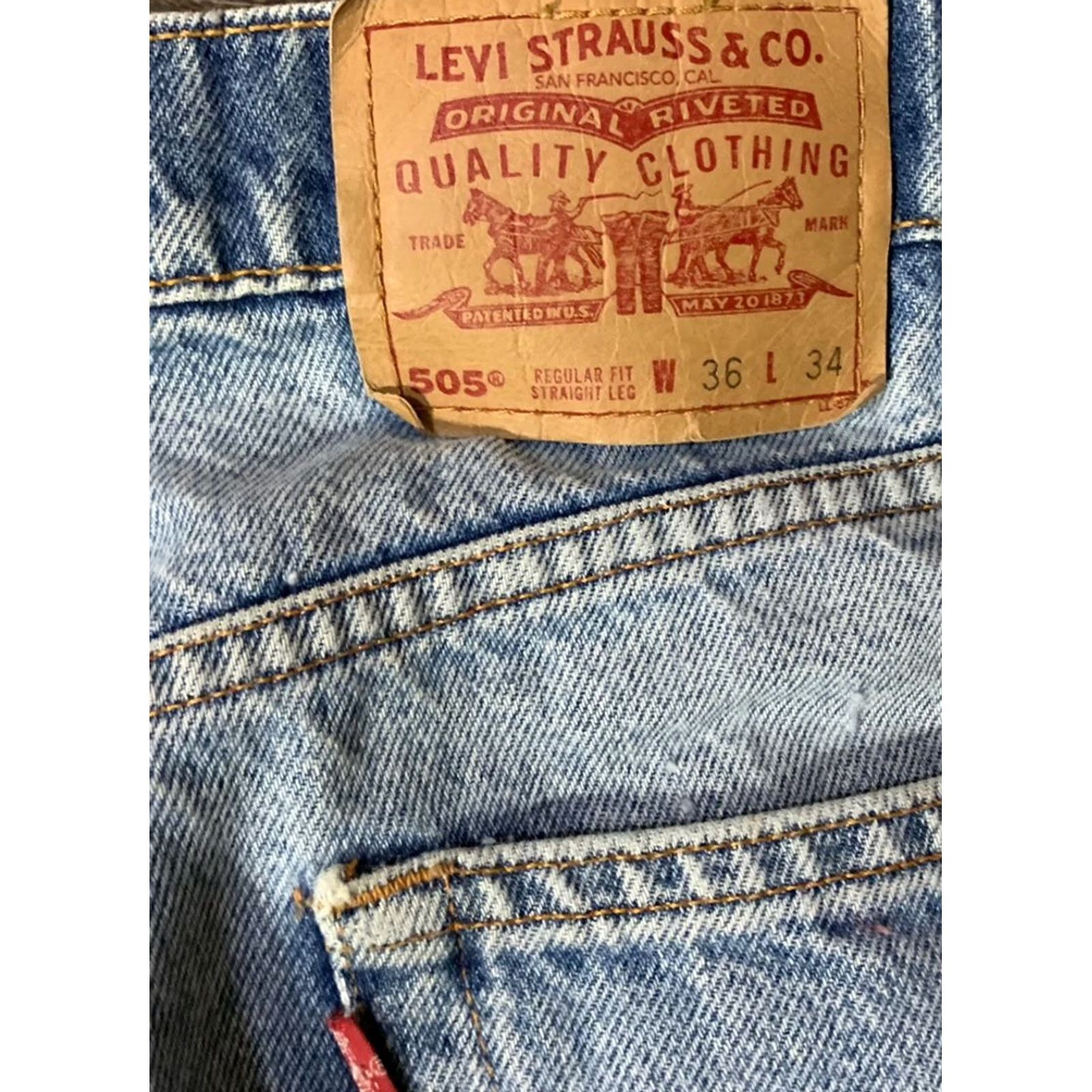 Levi's VINTAGE Levi's 505 Men's Regular Fit Straight Leg Jeans 36Wx34L Blue Cotton Size US 36 / EU 52 - 5 Thumbnail