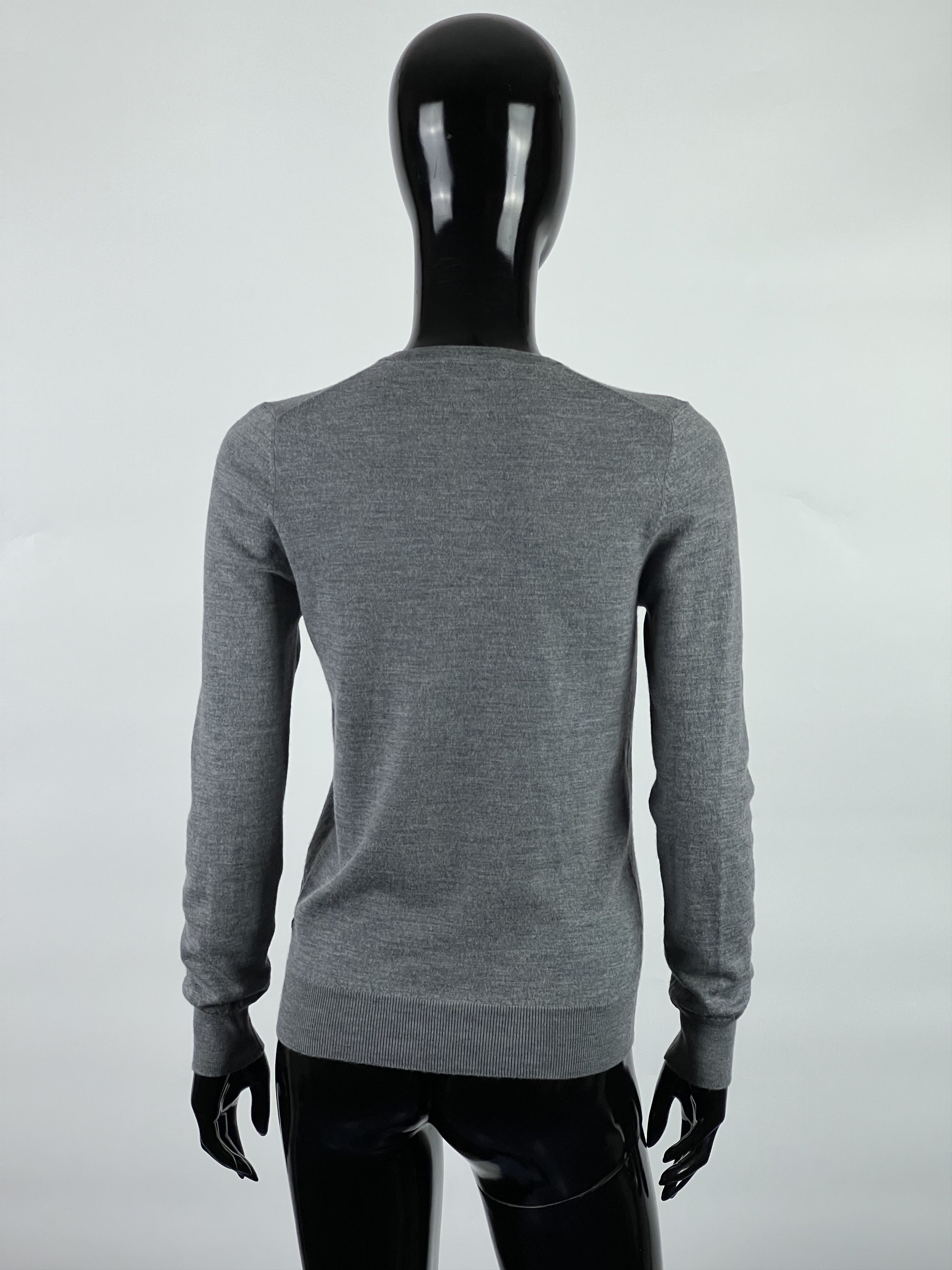 Other Suitsupply Women's Gray Merino Wool V-Neck Sweater Size XS / US 0-2 / IT 36-38 - 2 Thumbnail