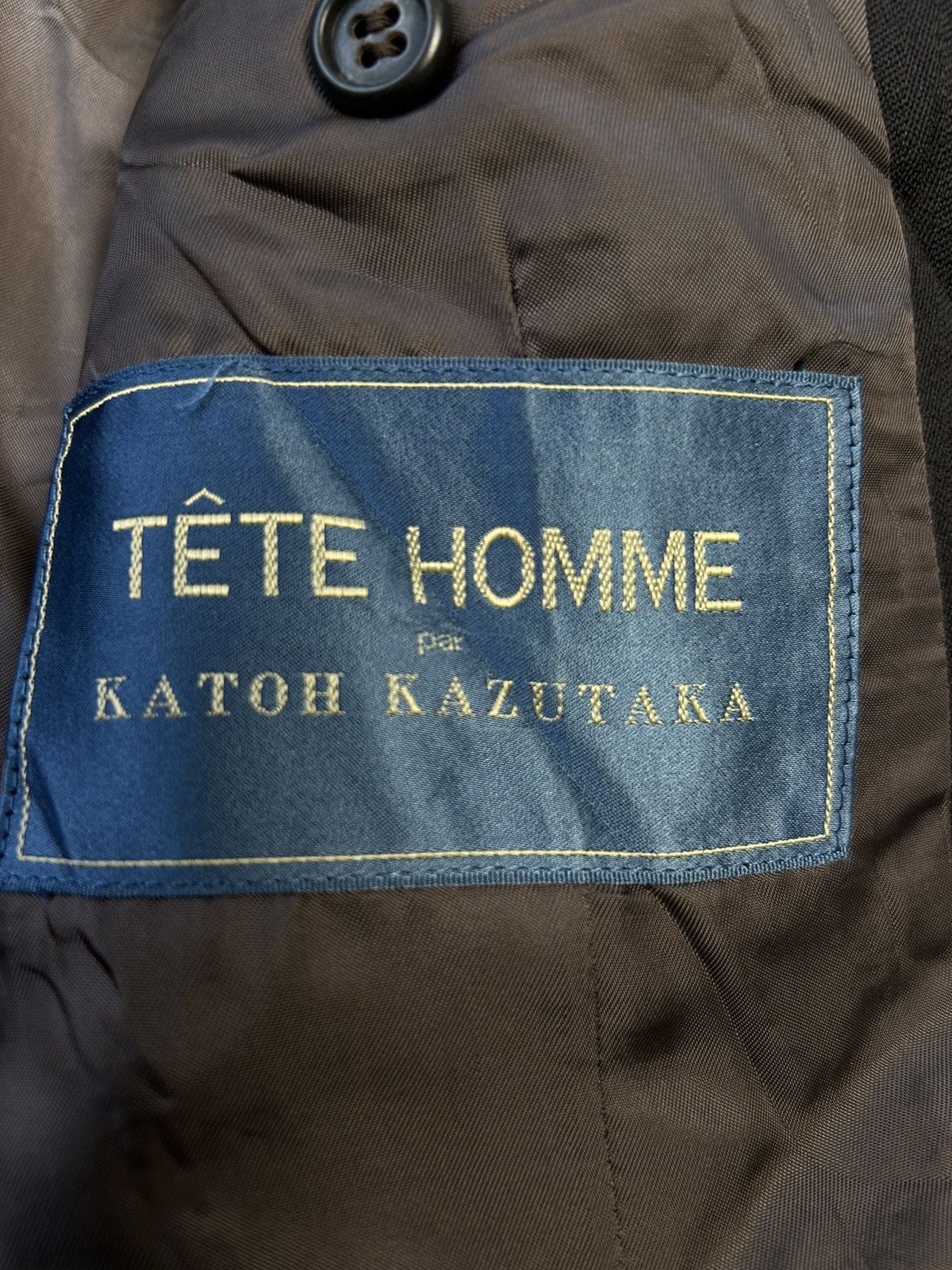 Designer × Japanese Brand × Tete Homme TETE HOMME par KATOH KAZUTAKA BROWN STRIPE BLAZER Size 38R - 4 Thumbnail