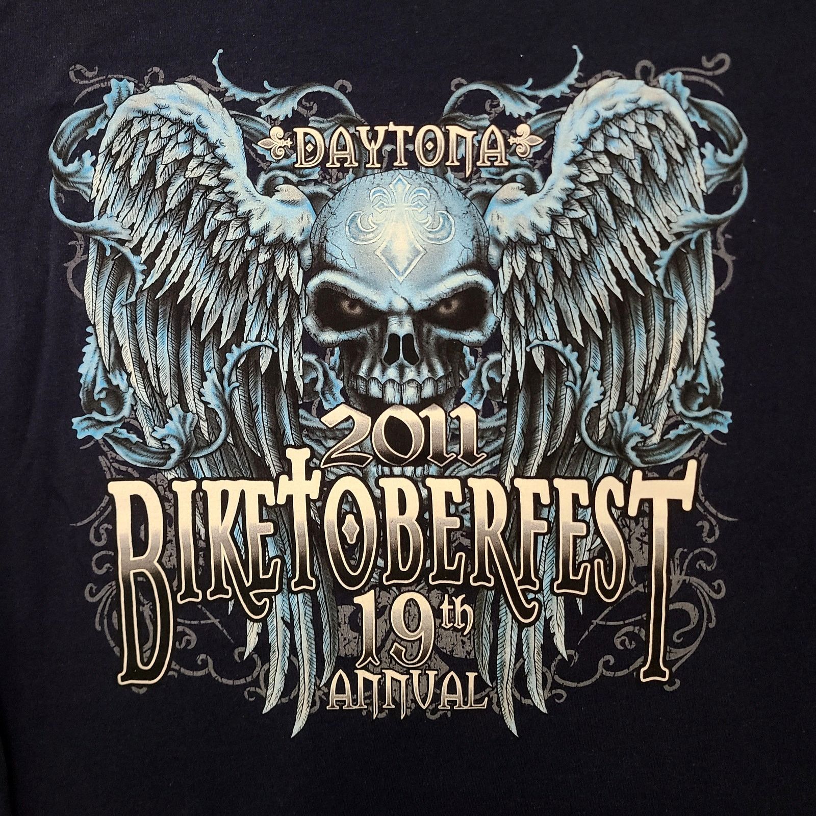 Anvil Daytona Biker Shirt Mens Extra Large Blue 2011 Biletoberfest Size US XL / EU 56 / 4 - 10 Thumbnail