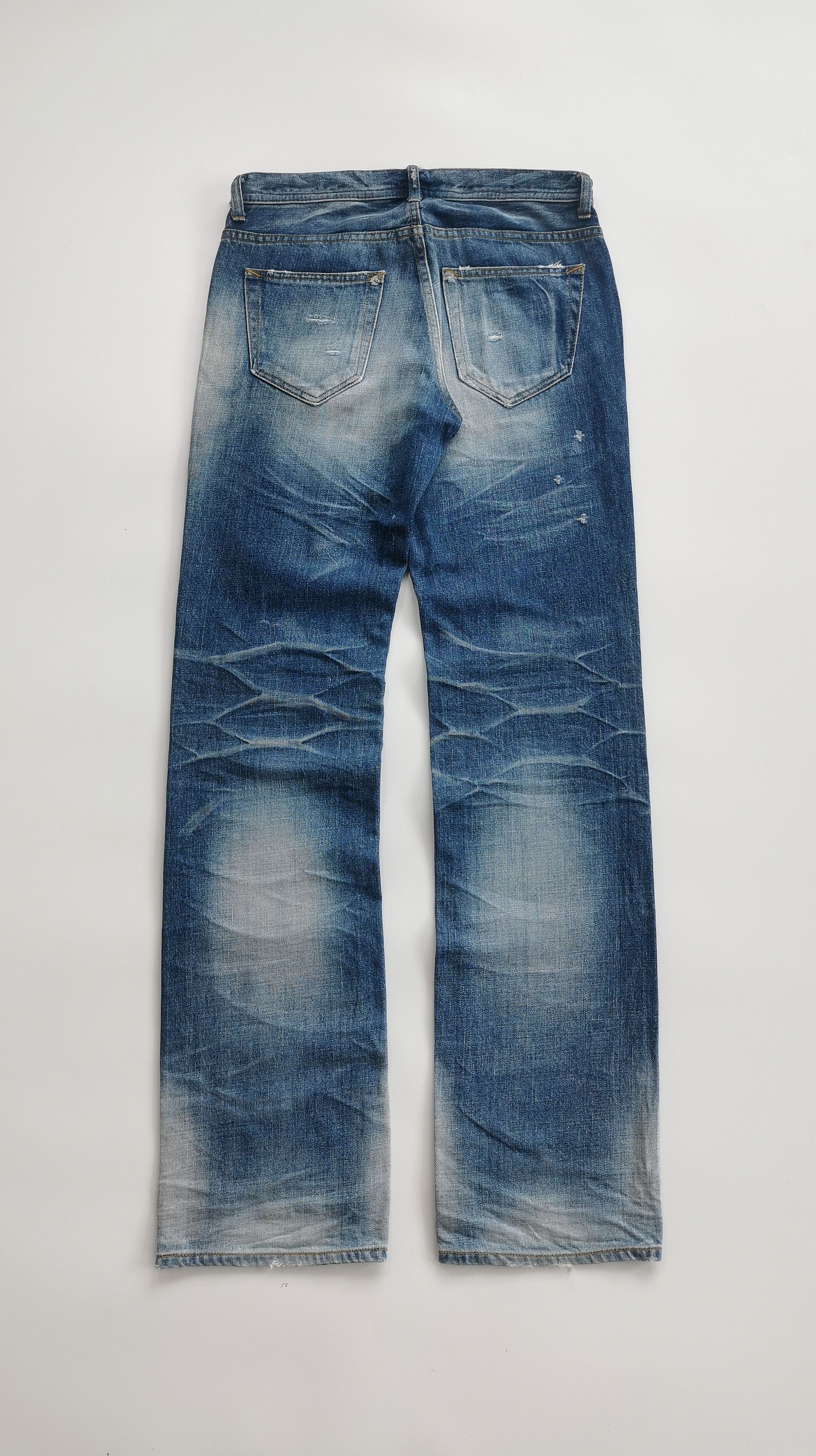 Full Count & Co. Flare Dresslave Distressed Faded Denim Jeans Like Fullcount Size US 30 / EU 46 - 2 Thumbnail