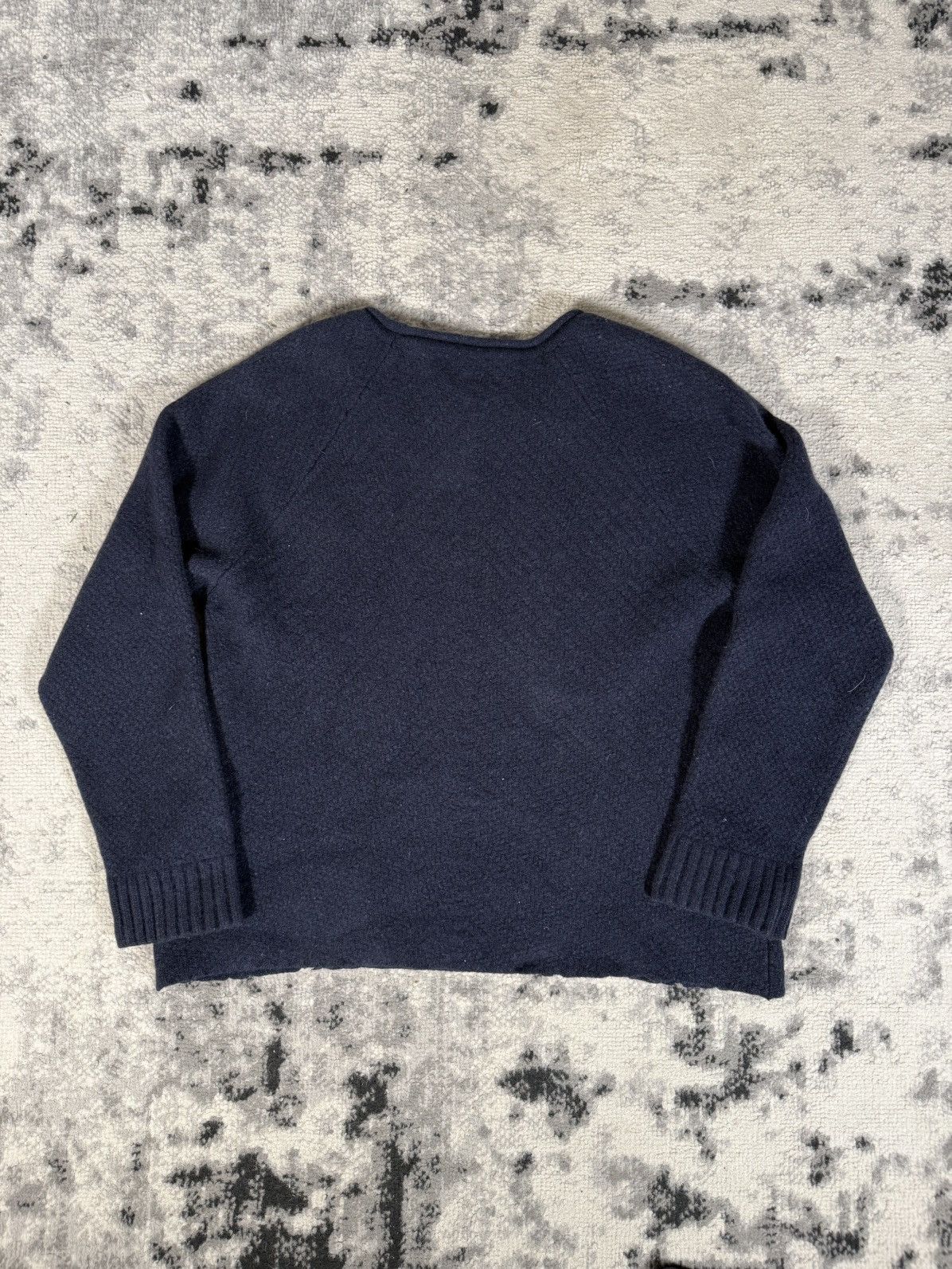 Oliver Spencer Olive Spencer Navy Wool Cropped Sweater Size US M / EU 48-50 / 2 - 4 Thumbnail
