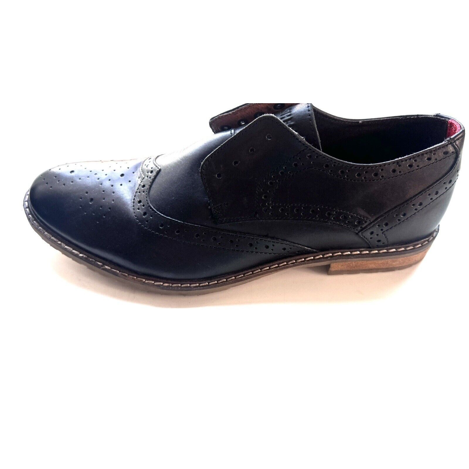 Ben Sherman BEN SHERMAN WINGTIP BN21011 01A BLACK OXFORD SHOES 10 Size US 10 / EU 43 - 3 Thumbnail