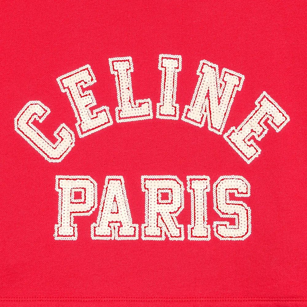 Celine o1w1db11124 Crop T-Shirt in Red Size XS / US 0-2 / IT 36-38 - 3 Thumbnail