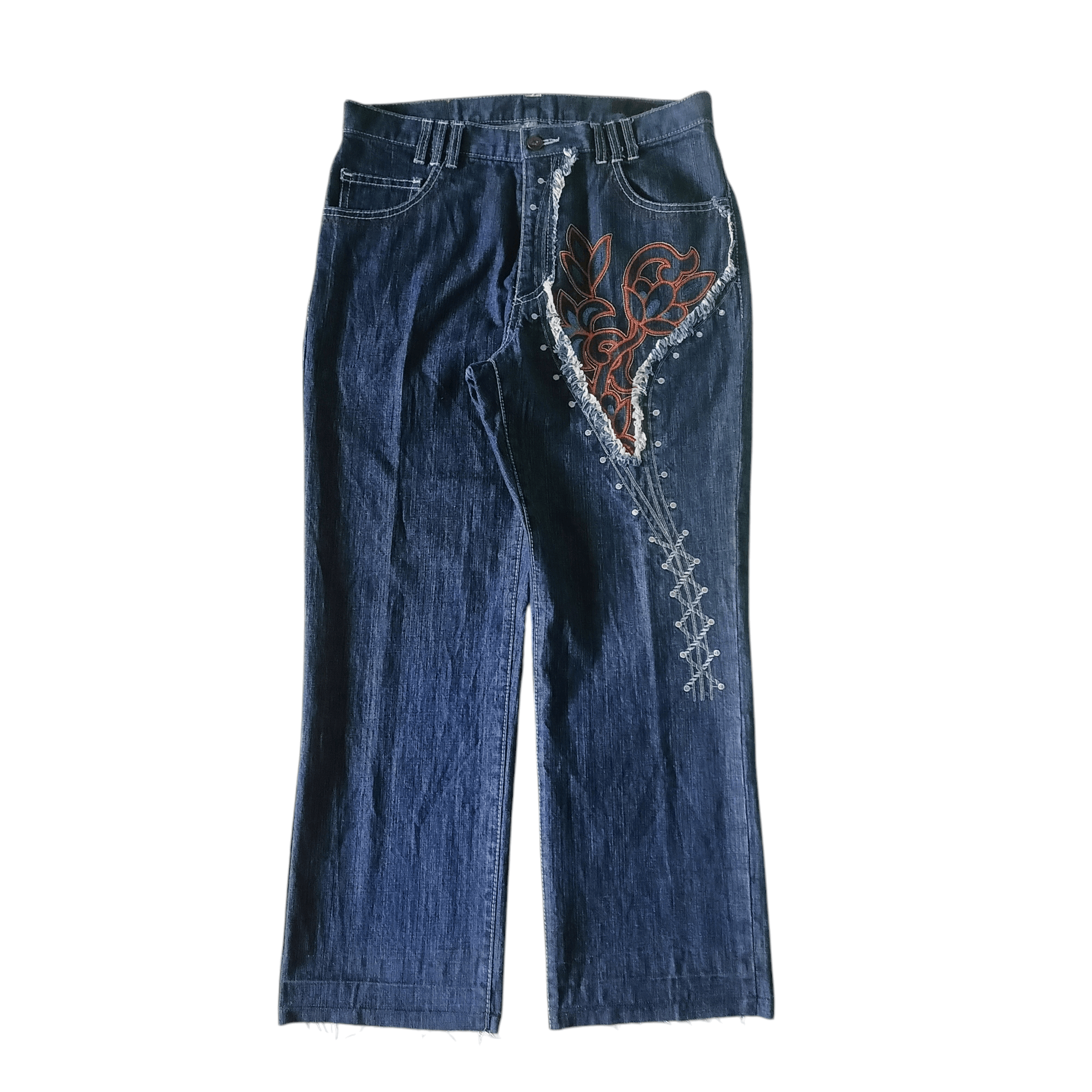 Japanese Brand Rare Embroidery A2 Japanese Design Jeans Size US 32 / EU 48 - 1 Thumbnail