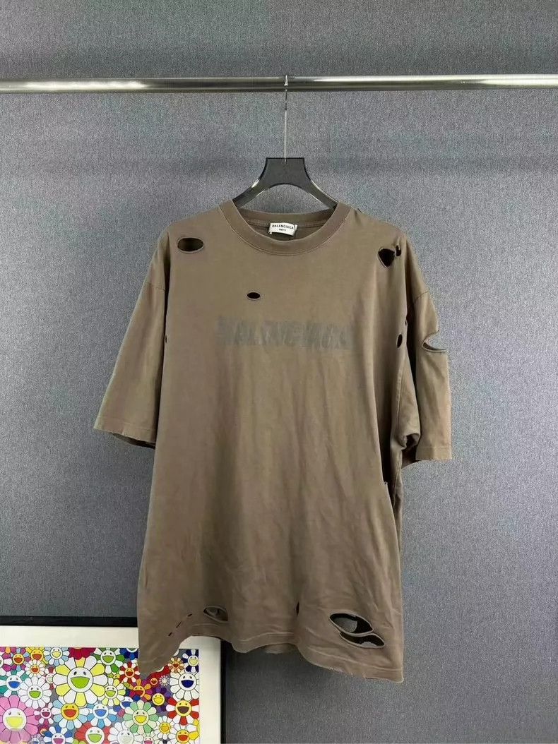 Balenciaga Large Hole Letter Short Sleeve