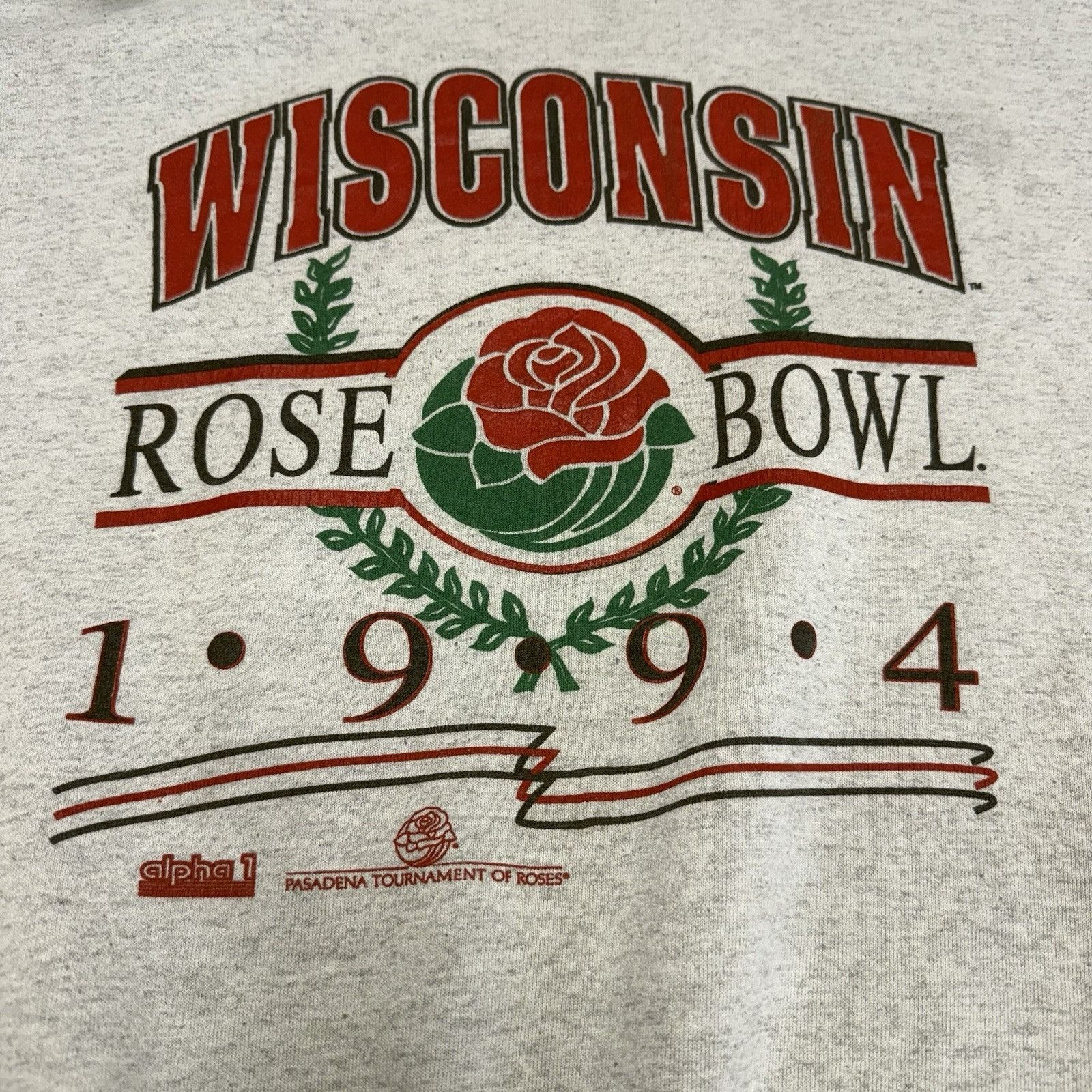 Vintage Vintage Wisconsin 1994 Rose Bowl Sweatshirt Mens XL 24.5x26 Size US XL / EU 56 / 4 - 3 Thumbnail